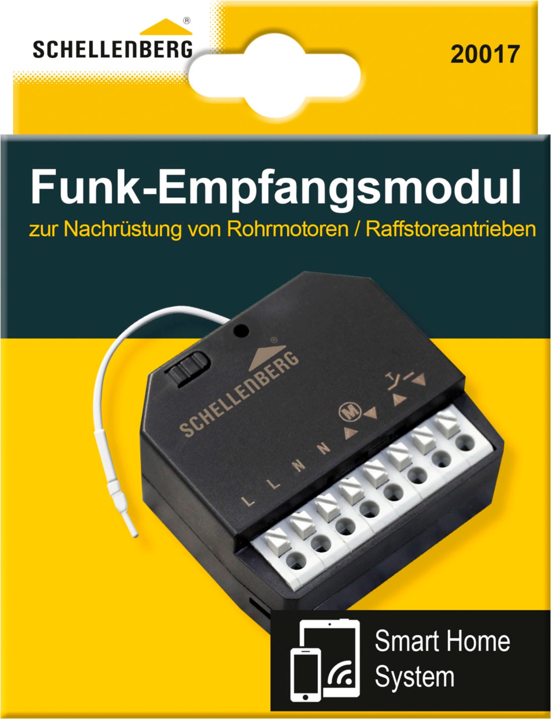 SCHELLENBERG Rollladen-Funksteuerung »zur Nachrüstung bei Rollladen-, Raffstore- und Markisenmotoren«, (1 tlg.), Rollladen, Smart Home Funk-Empfangsmodul