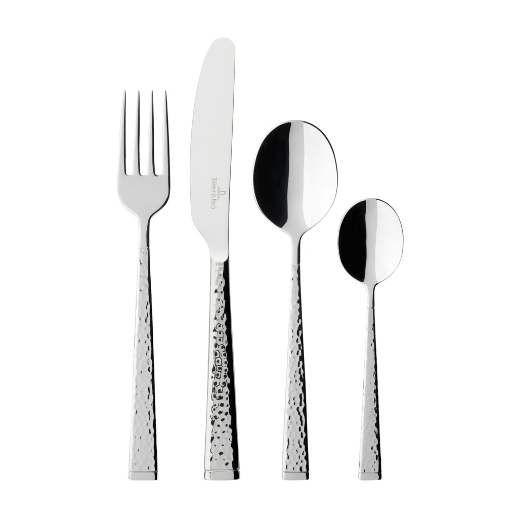 VILLEROY & BOCH Besteck-Set "Tafelbesteck Blacksmith 24er Set silber", silber, Essbesteck-Sets