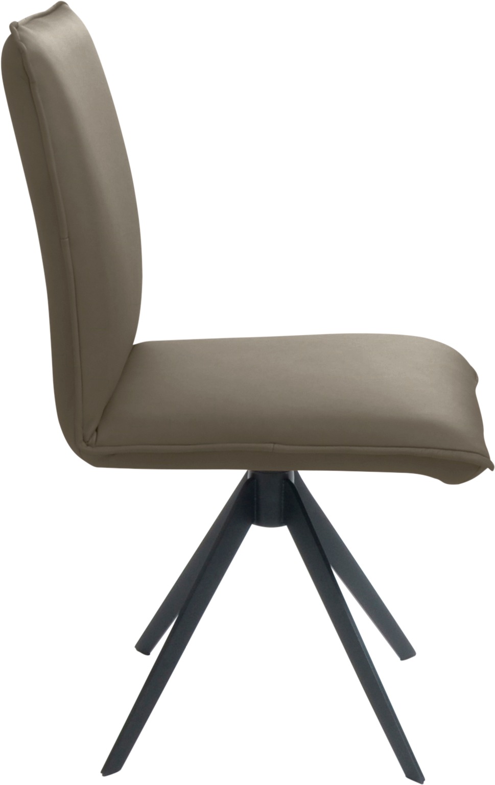 K+W Komfort & Wohnen Drehstuhl, Leder, Blitzdrehkreuz und Rückholfunktion, dekorativer 12mm Biese