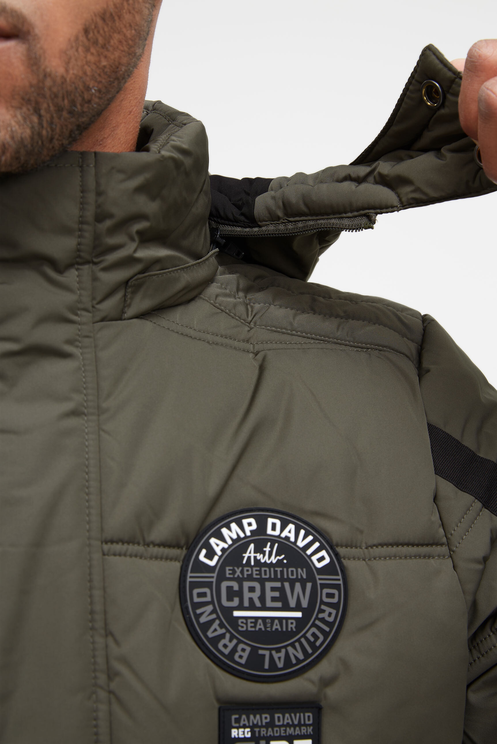CAMP DAVID Winterjacke mit Kapuze mit Innentaschen