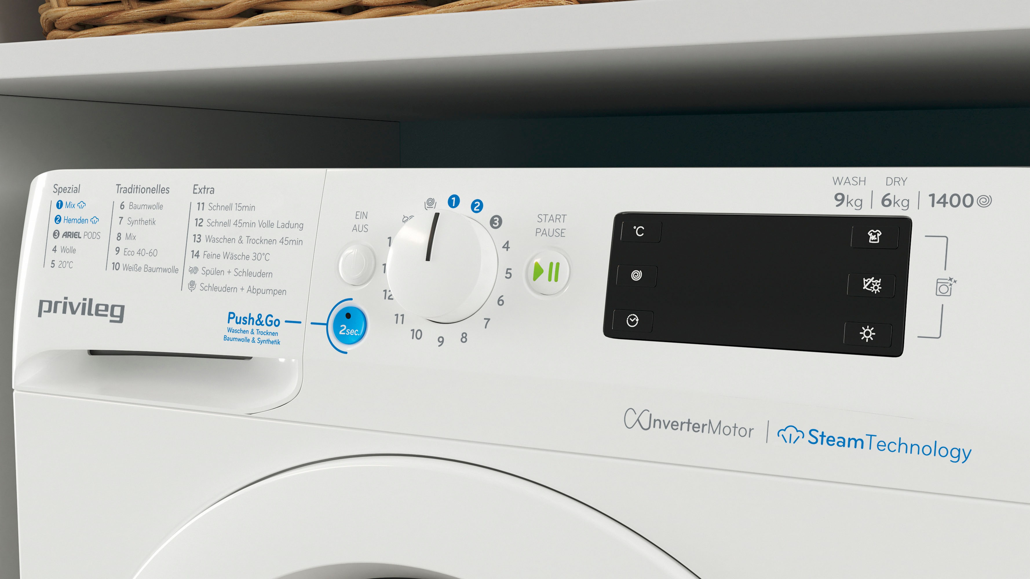 Privileg Waschtrockner "PWWTV X 96H69" 9 kg /6 kg 75 dB(A) Antiflecken-Opti günstig online kaufen