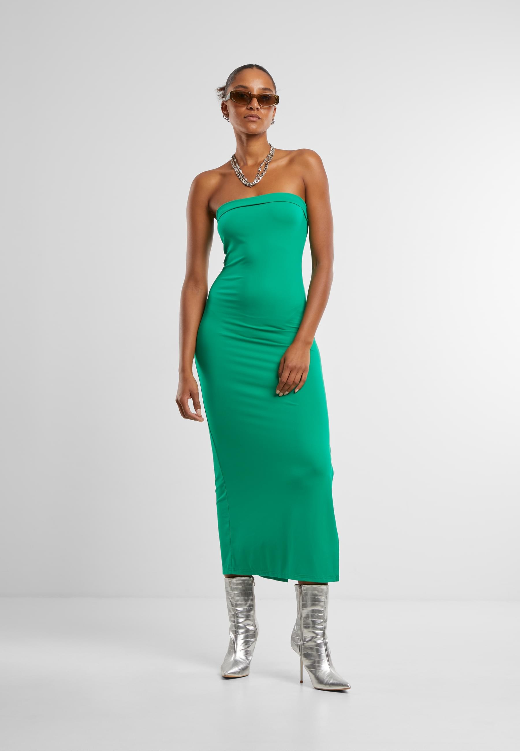 URBAN CLASSICS Shirtkleid »Urban Classics Ladies Bandeau Midi Dress«, (1 tlg.)