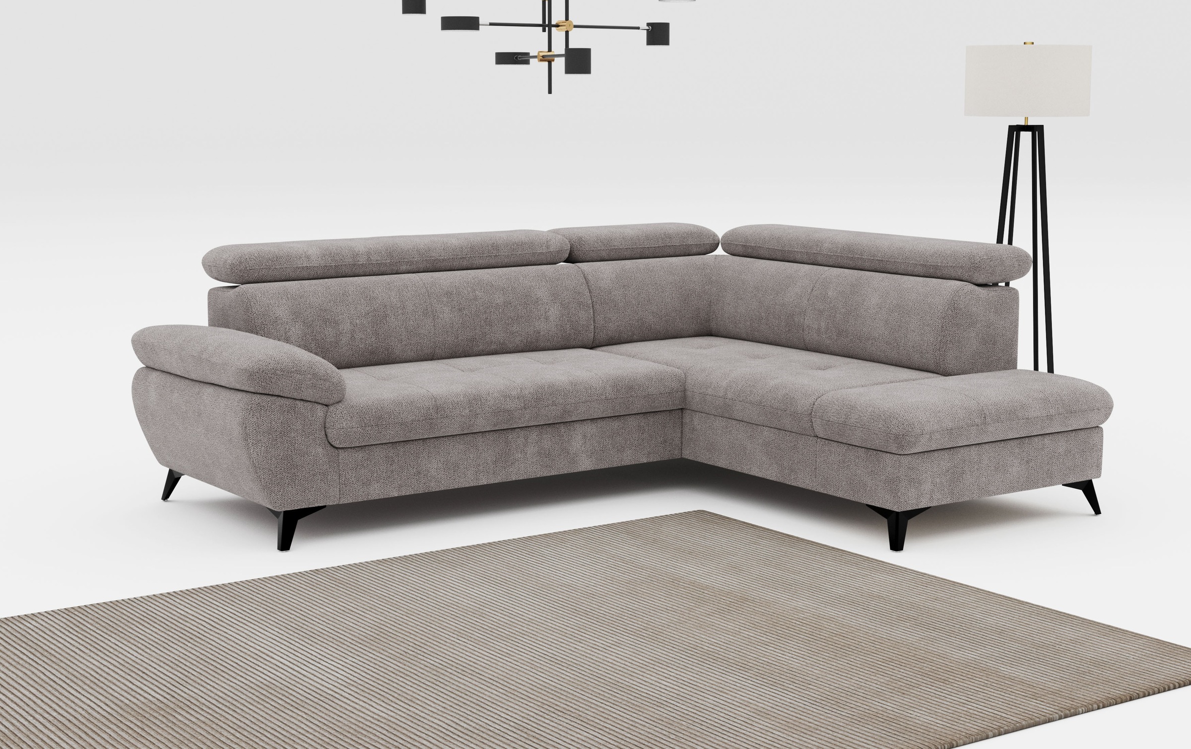 COTTA Ecksofa "Hudson L-Form, B: 256 cm" mit Kopfteilverstellung, optional günstig online kaufen