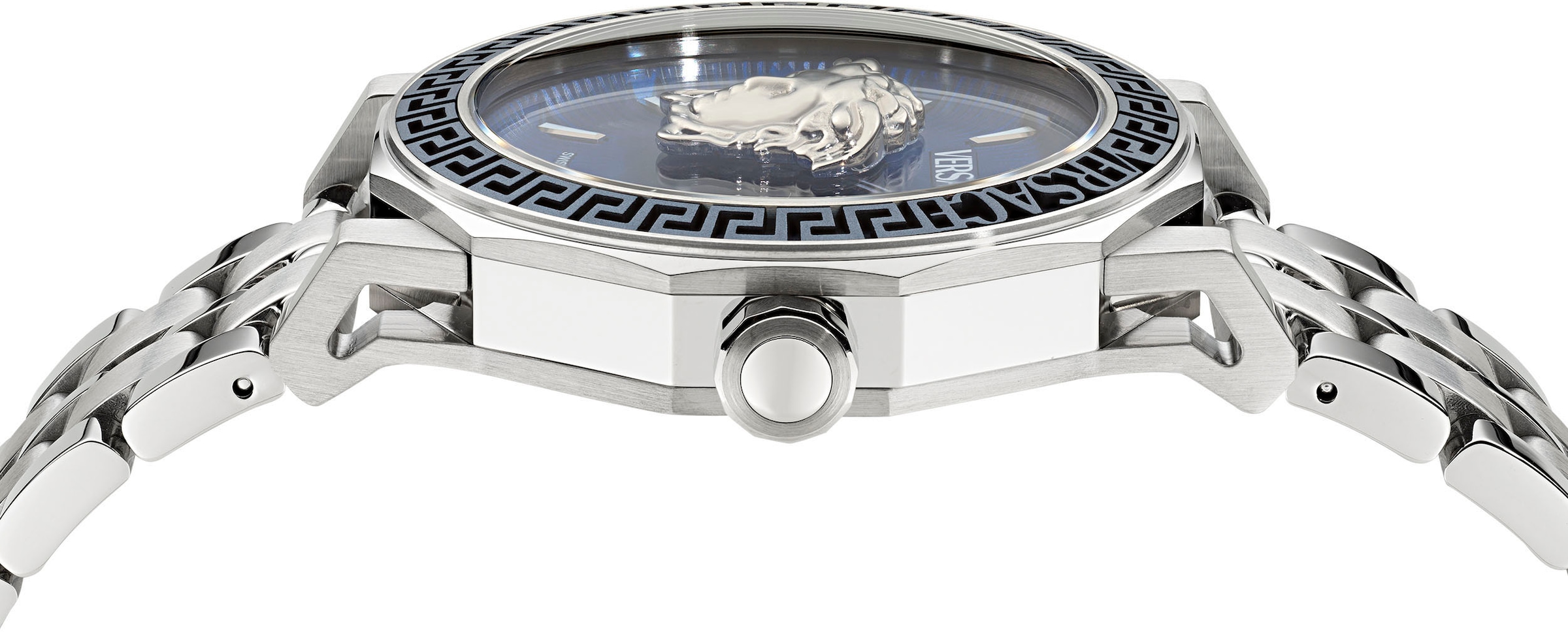 Versace Quarzuhr »MEDUSA DECO GENT«, Armbanduhr, Herrenuhr, Swiss Made, Saphirglas, Edelstahlarmband,analog