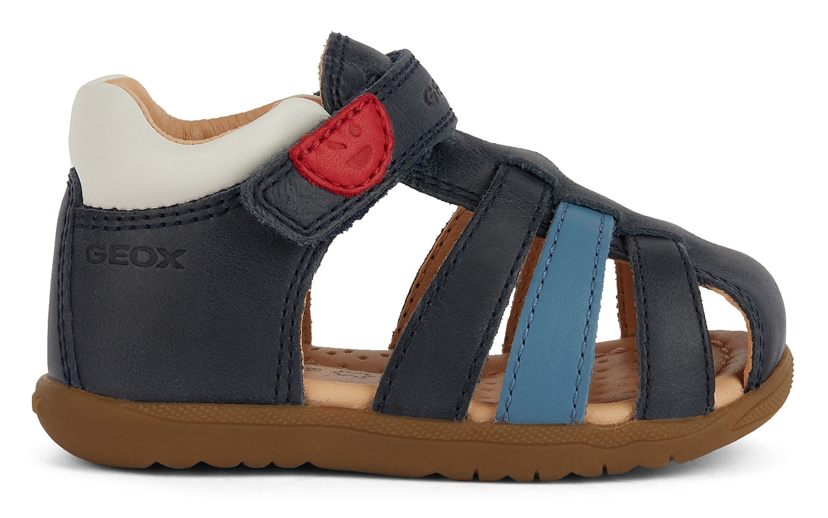 Geox Lauflernschuh »B SANDAL MACCHIA BOY«, Sandale, Babyschuh, Klettschuh mit bunten Riemchen