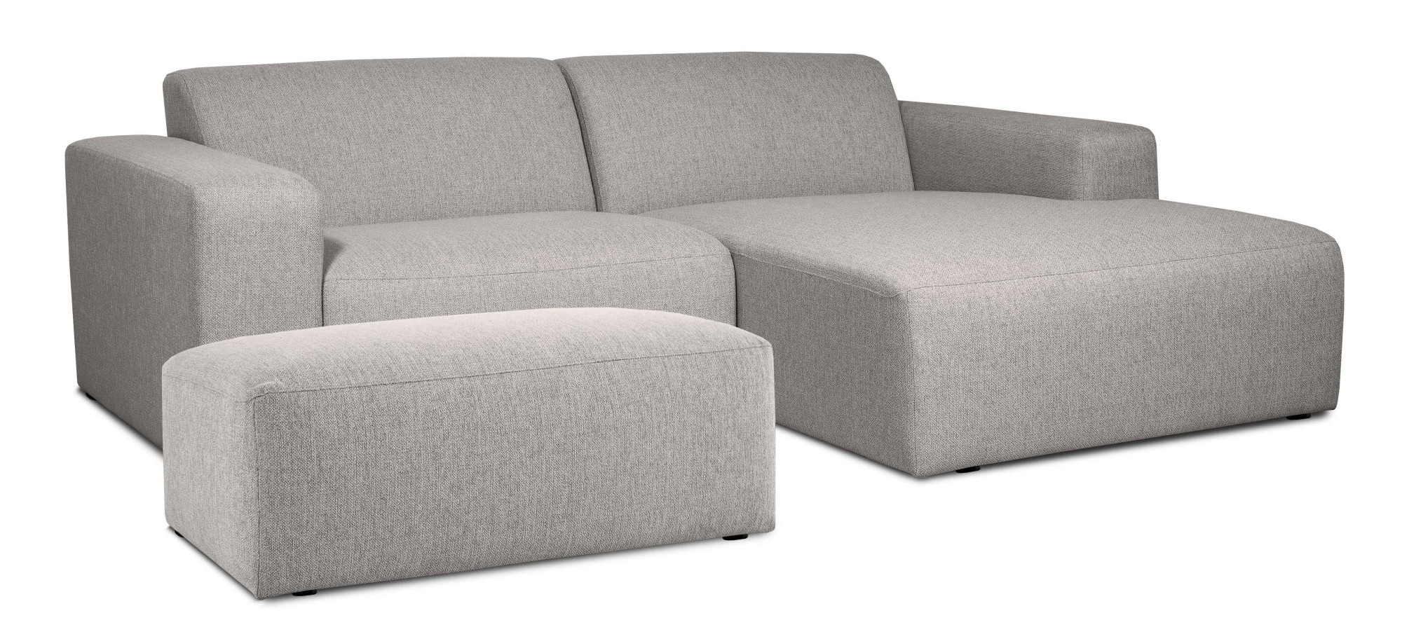 INOSIGN Ecksofa »Koa,228cm, L-Form, Modulsofa, Webstoff, Cord, Struktur, Chenille« Designsofa, Set, Hocker inklusive, weicher Lounge-Sitzkomfort