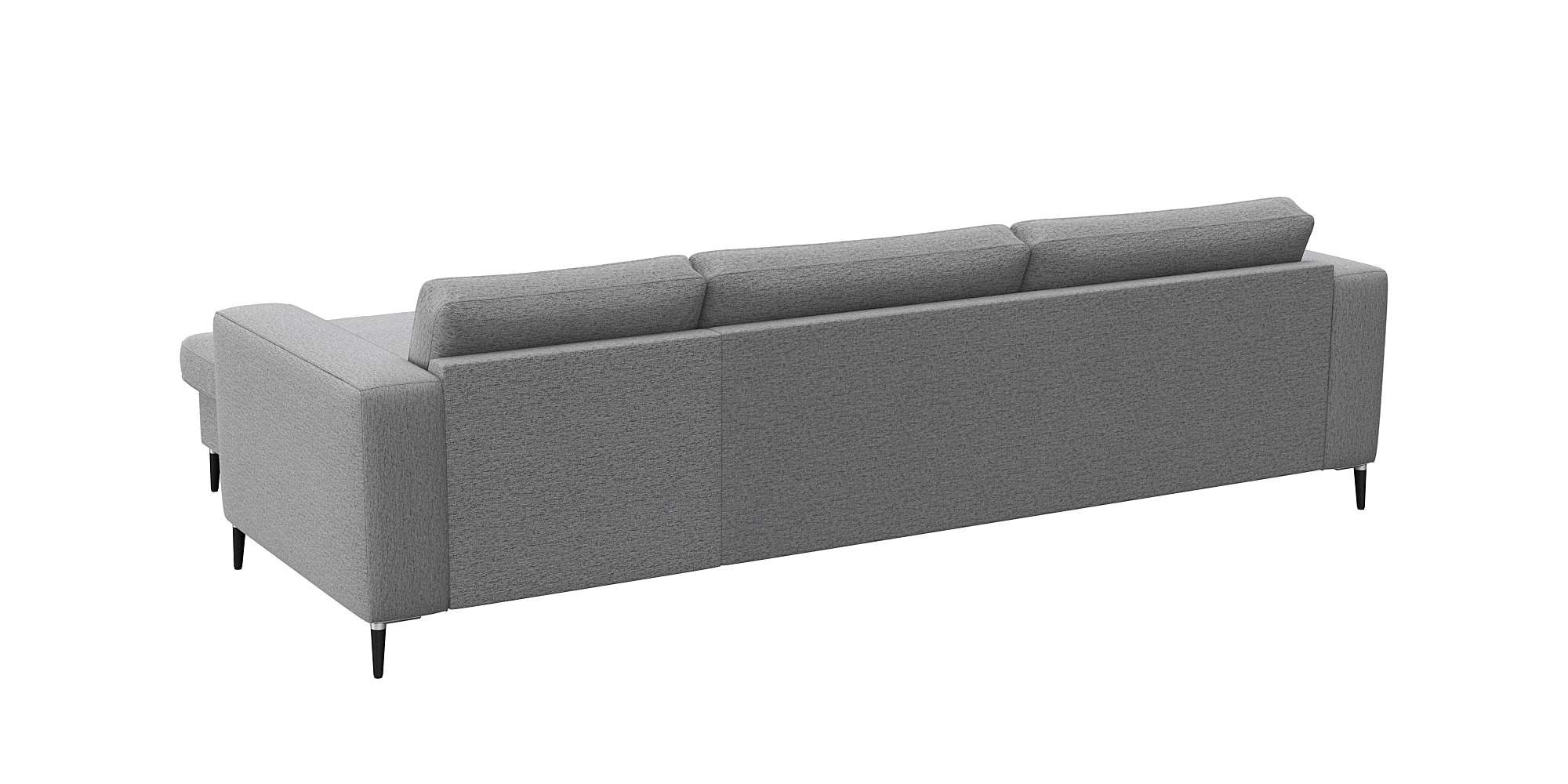 FLEXLUX Ecksofa »Fiore, superbequemer Sitzkomfort durch Kaltschaum im Sitz, L-Form«, breite Armlehnen, Füße Alu+schwarz