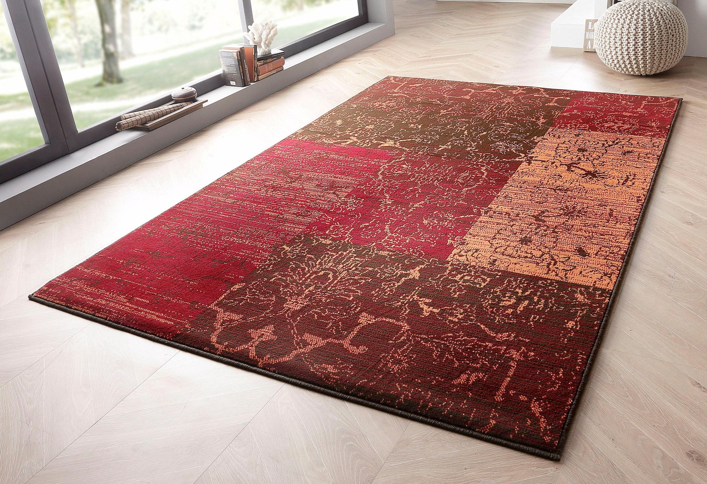 my home Teppich "Bennet" rechteckig 7 mm Höhe Vintage Design, flach, Kurzfl günstig online kaufen