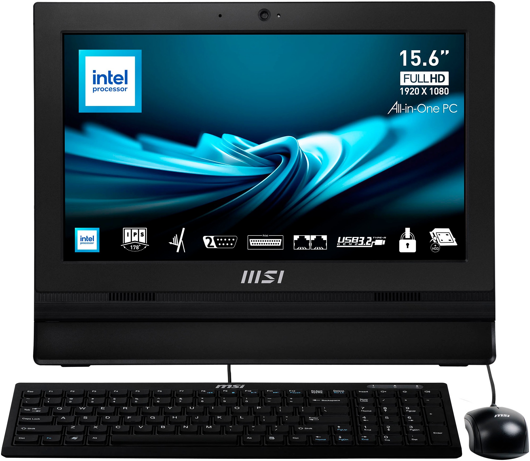 MSI All-in-One PC "PRO AP162T ADL", FreeDOS, 4 GB RAM 128 GB SSD, schwarz, Desktop-PCs