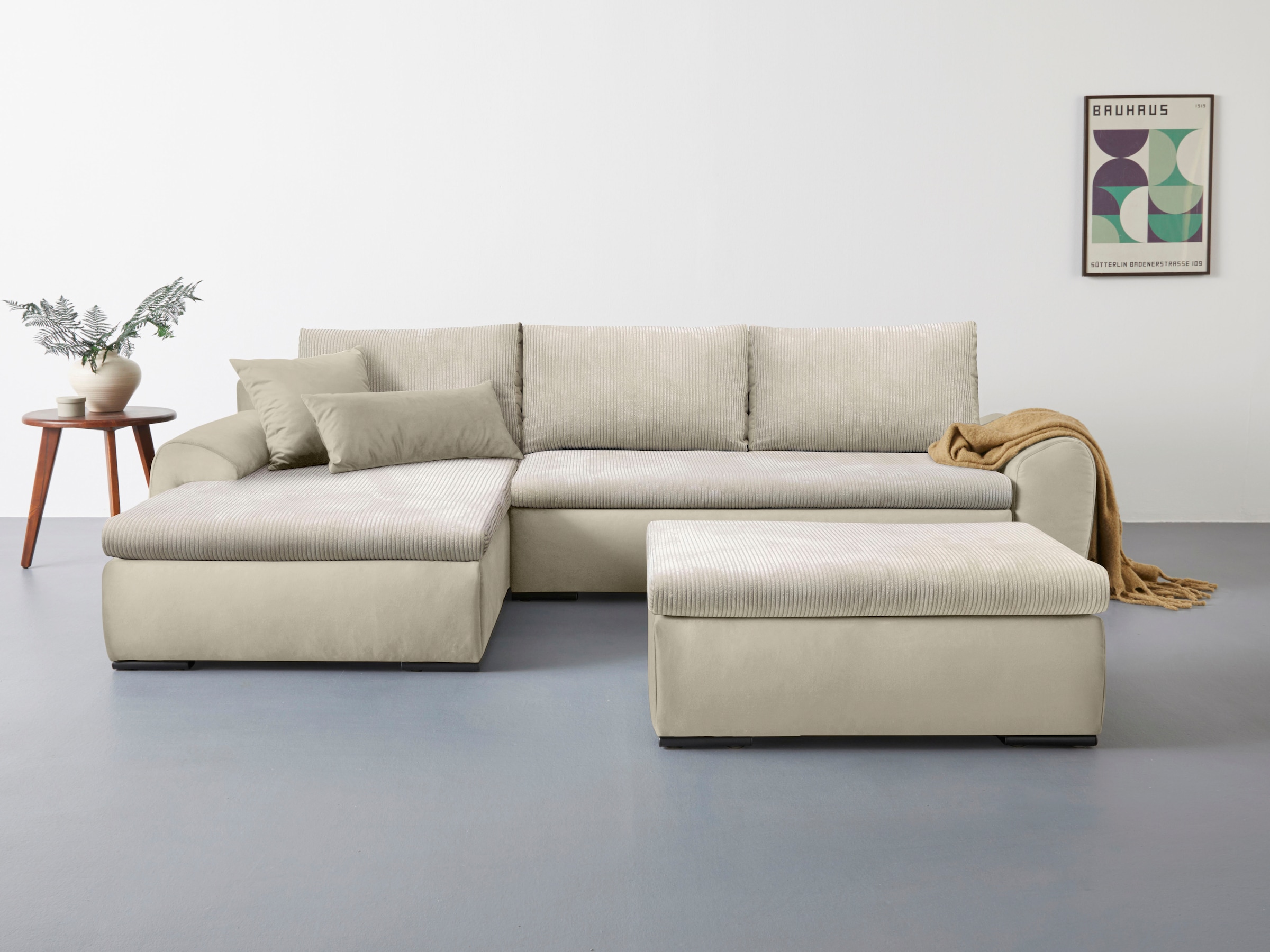 Home affaire Ecksofa Win L-Form, wahlweise mit Bettfunktion und Bettkasten