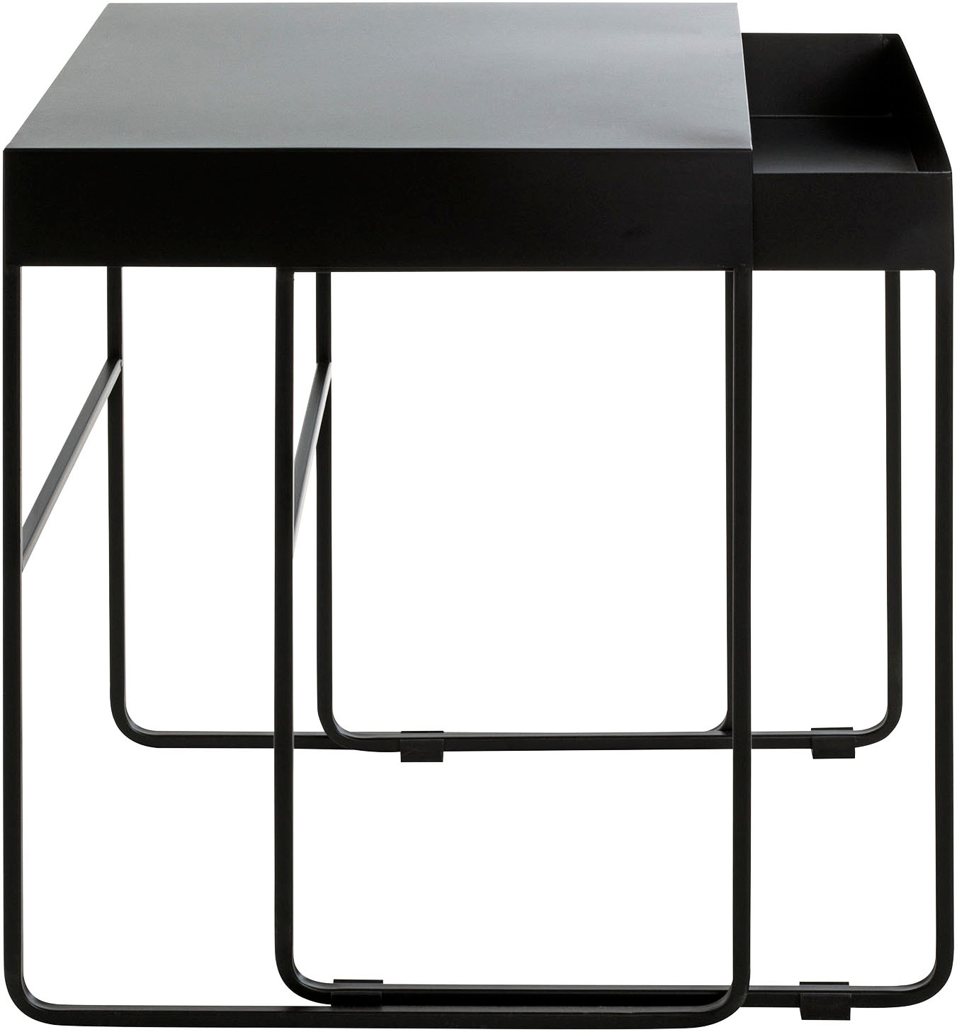 HAKU Beistelltisch »Sofatisch, Wohnzimmertisch« Set, 2er Set, 2 Stk. tlg. rechteckig - aus Metall Schwarz B/T/H 39/39/51 und 42/42/54 cm