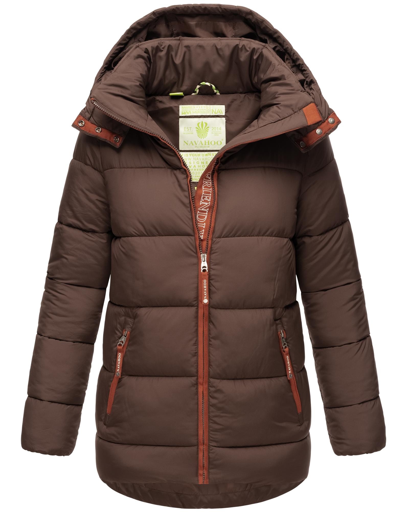 Navahoo Winterjacke »Wattewölkchen«, mit Kapuze, Modische Damen Steppjacke mit kontrastfarbenen Details