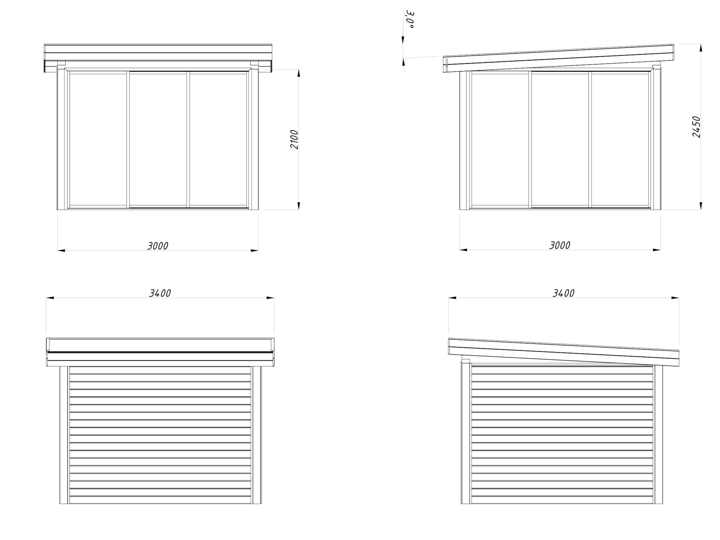 Palmako Gartenhaus »Lenna 8,3 m², Set 401 Slide«