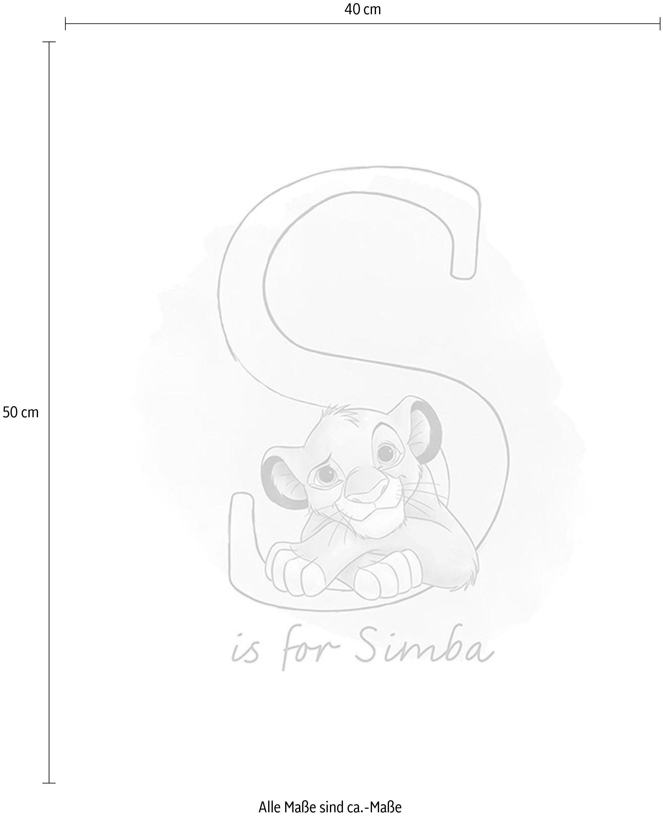 Komar Poster »S like Simba«, Disney, (1 St.), Kinderzimmer, Schlafzimmer, Wohnzimmer