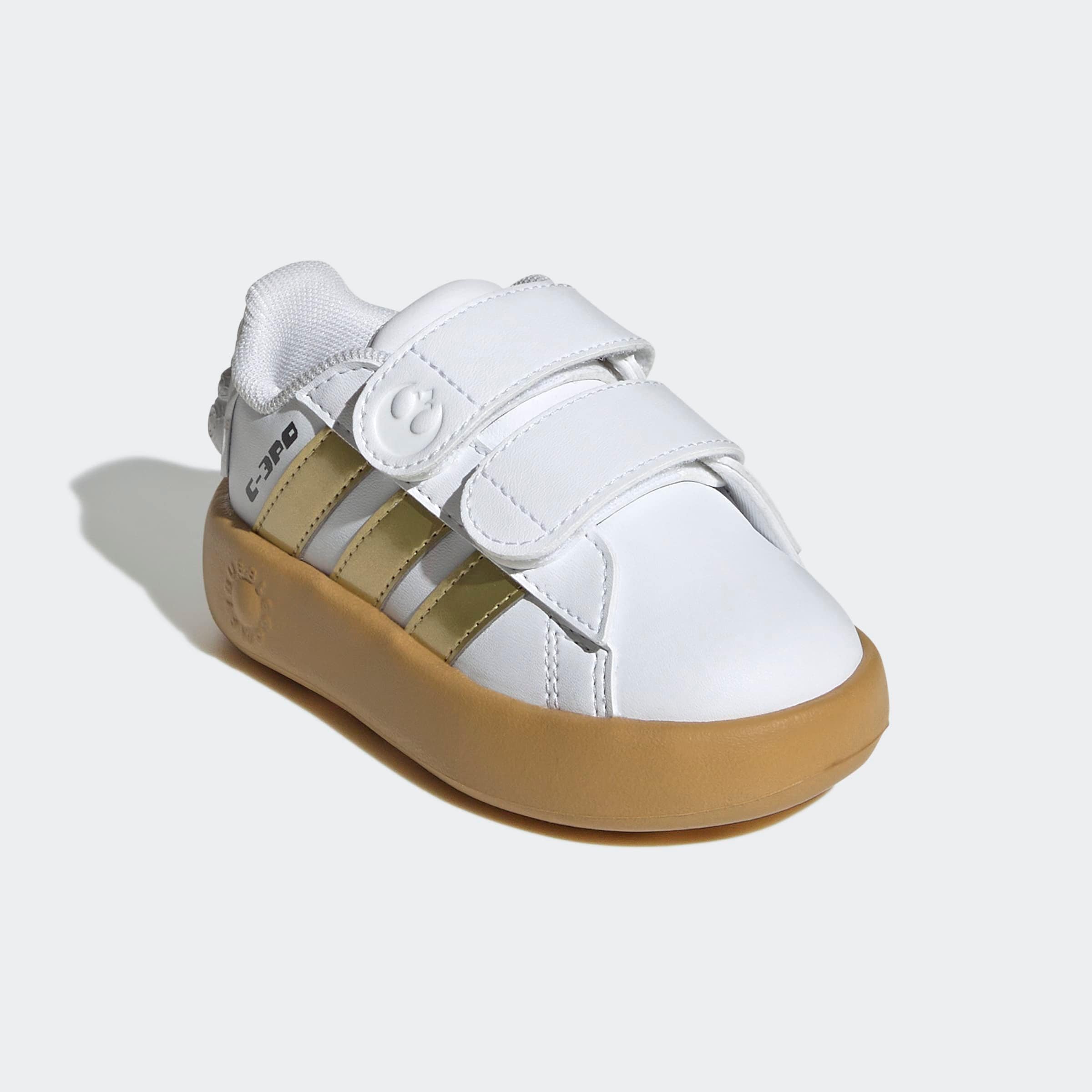 Kinder Klettschuh "ADIDAS STAR WARS KIDS GRAND COURT 2.0", ADIDAS SPORTSWEAR, Gr. 26, weiß, Synthetik, Schuhe, Design auf den Spuren des adidas