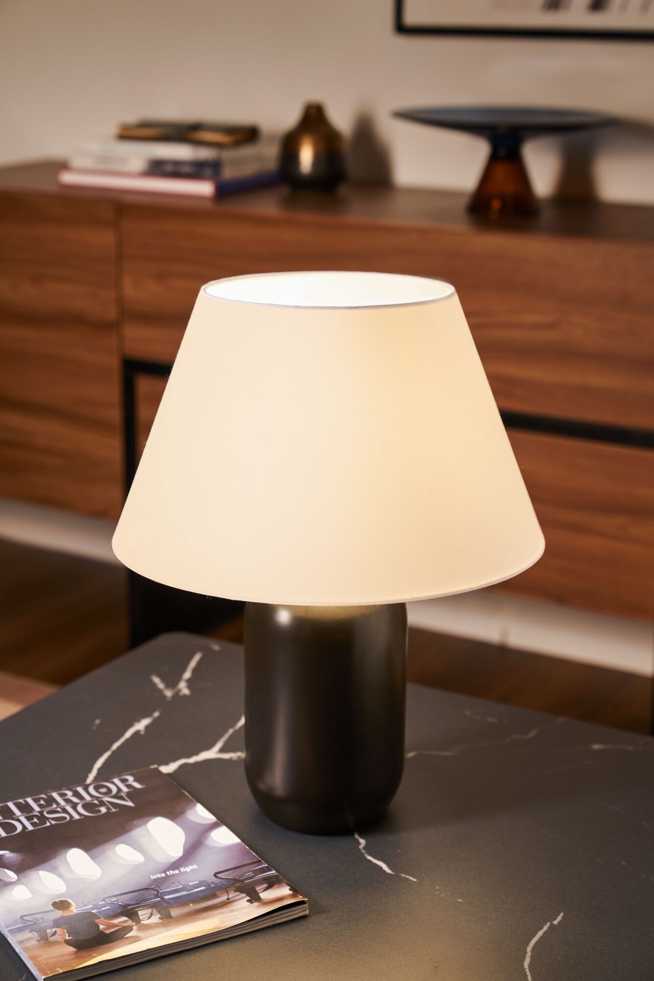 Pauleen Tischleuchte »Mystic Shine max 20W E14 Weiß/Schwarz 230V Stoff/Keramik« E14 1 Stk. IP20