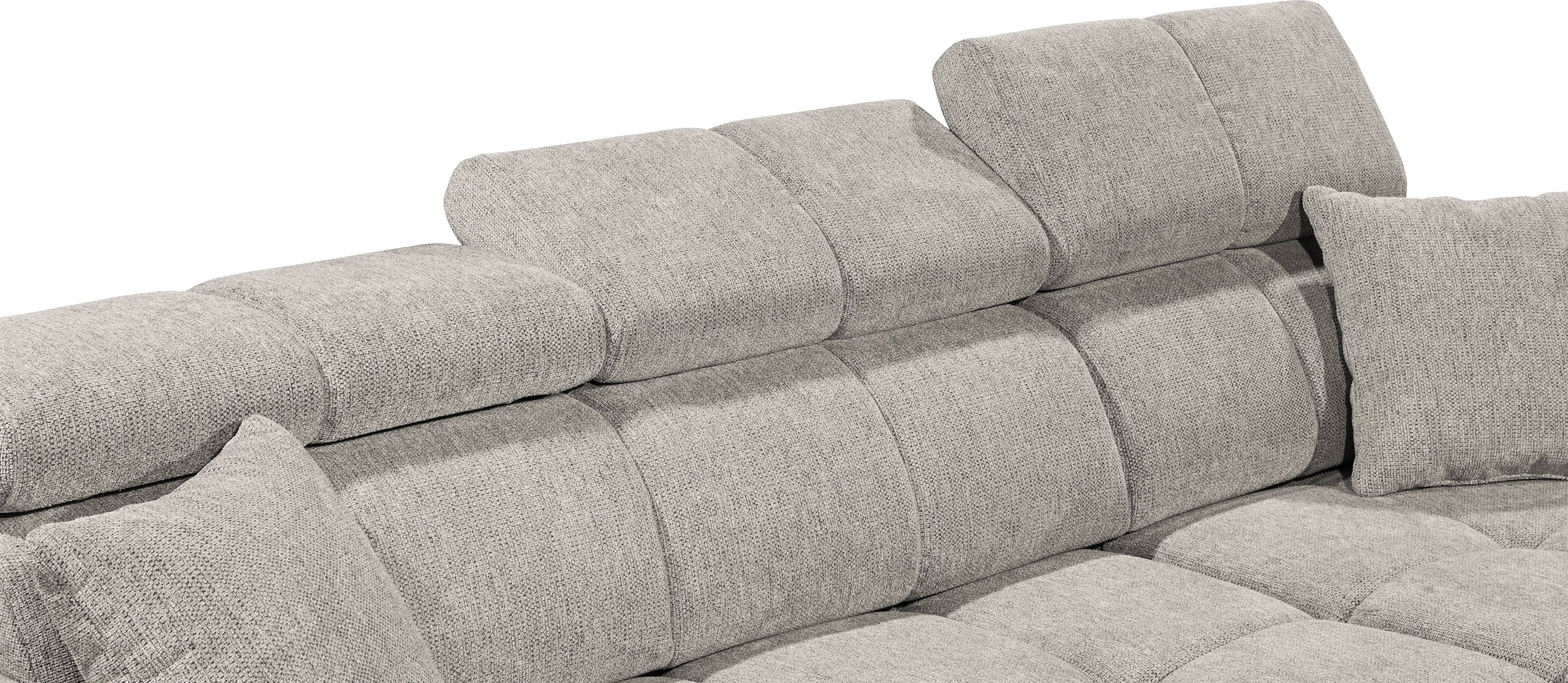 ED EXCITING DESIGN Ecksofa »Sydney L-Form mit Bettfunktion, Bettkasten, Kopfteilverstellung«, motorischer Sitztiefenverstellung, USB-Port & 2 Zierkissen