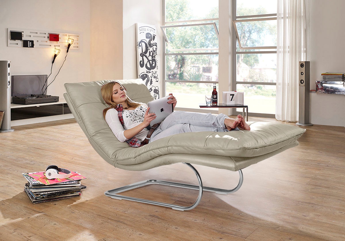 W.SCHILLIG Relaxliege »daily dreams«, in Waffelkissen-Optik, wahlweise mit Motor, Freischwingergestell