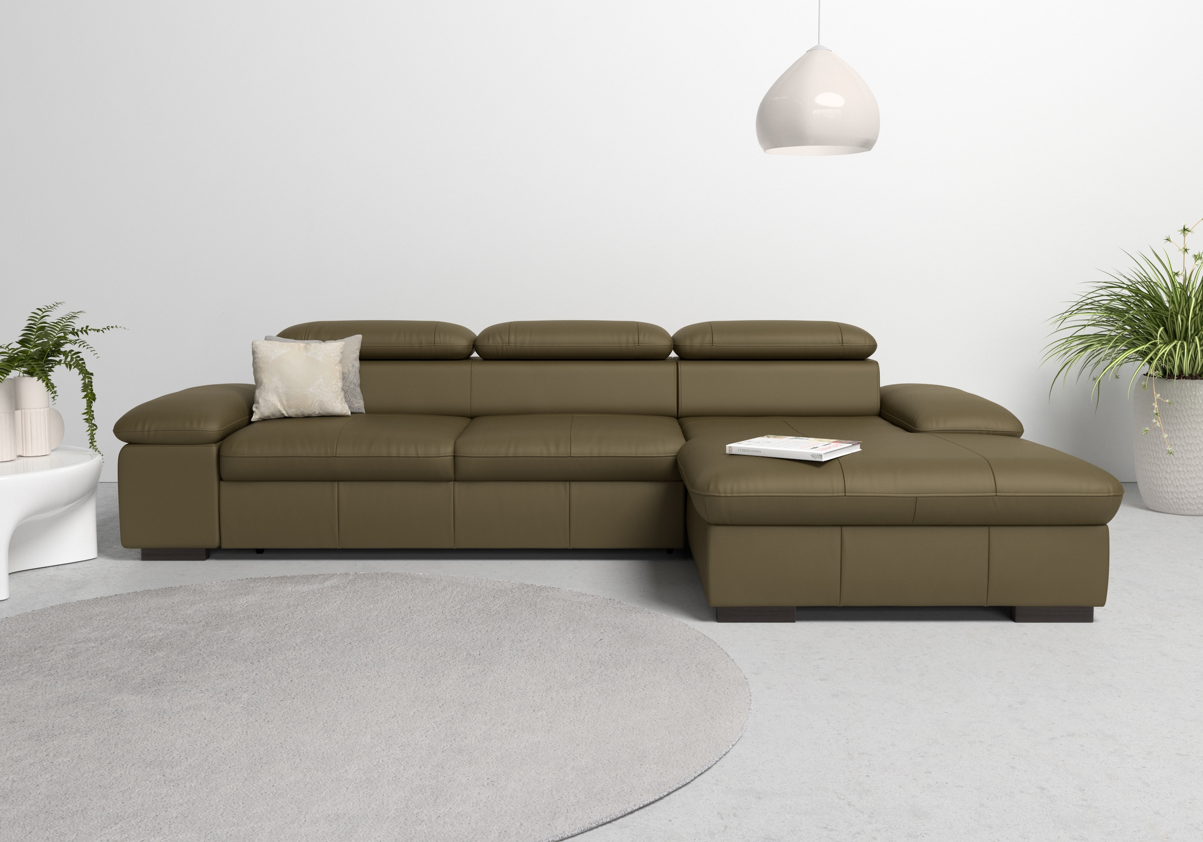 OTTO home Ecksofa "Alberto L-Form" mit Kopfteilverstellung, wahlweise mit Schlaffunktion
