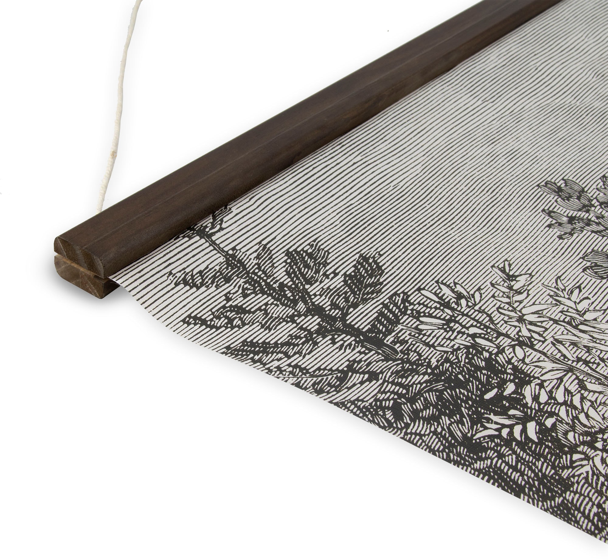Art for the home Leinwandbild »Jungle Landschaft Sepia«, (1 St.), Luxus Kakemono Leinen Wandposter 80x60cm