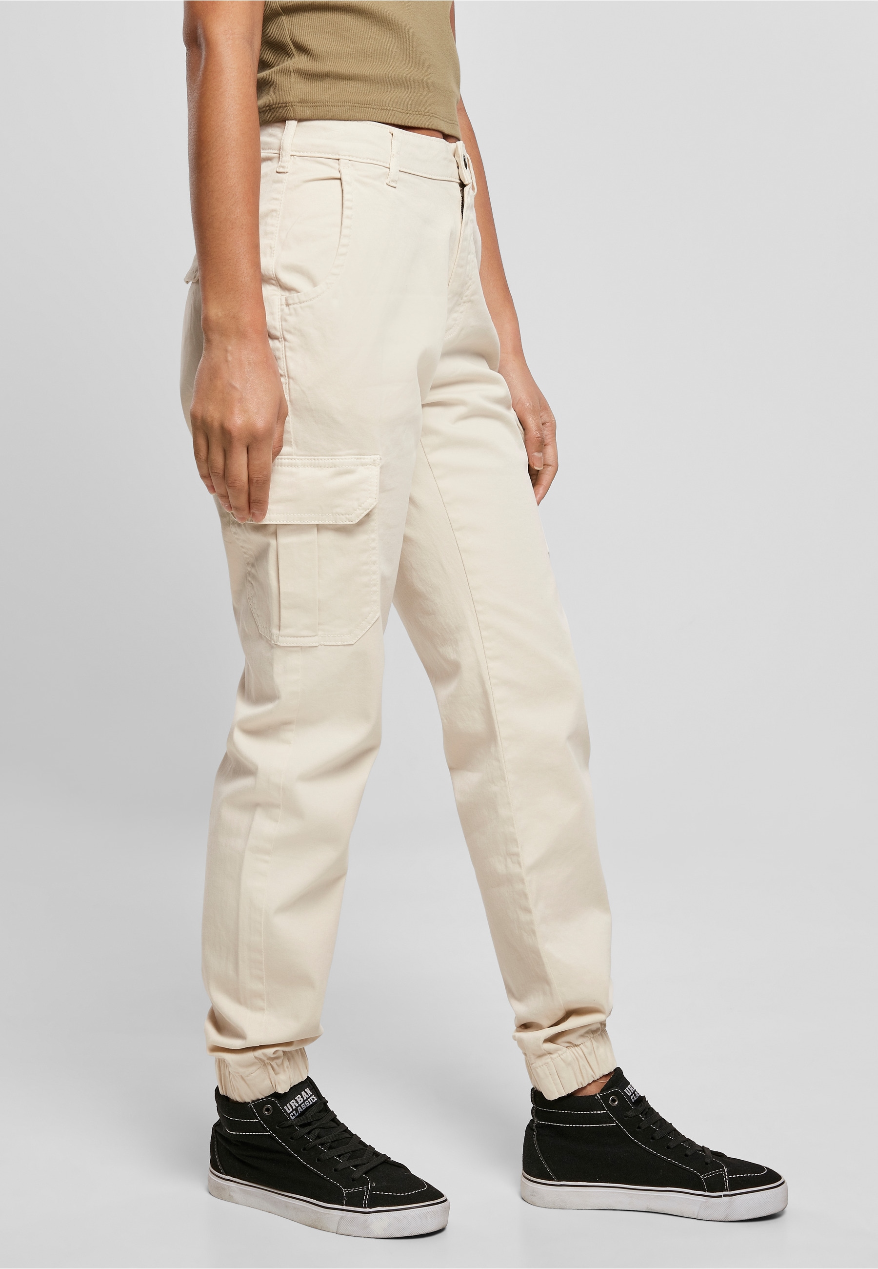 URBAN CLASSICS Cargohose »Urban Classics Damen Ladies High Waist Cargo Pants«