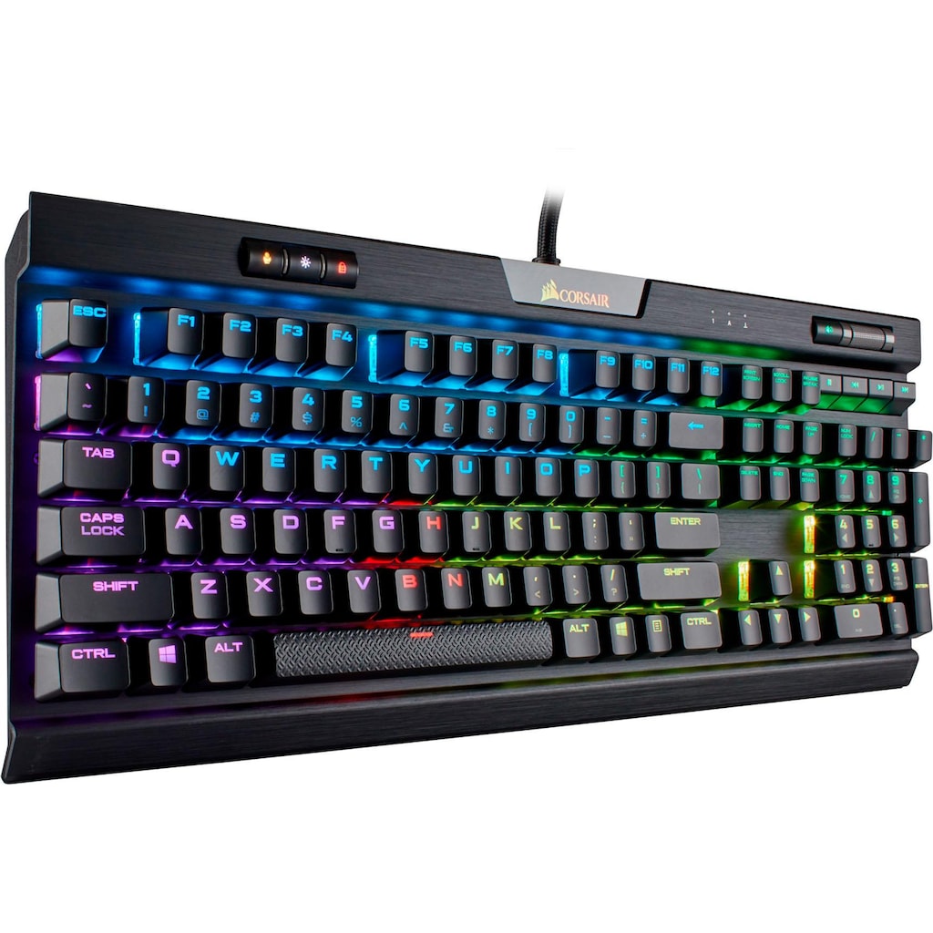 Corsair Gaming-Tastatur »K70 RGB MK.2 - MX Silent«, (USB-Hub-Handgelenkauflage-Profil-Speicher-Ziffernblock-Multimedia-Tasten)