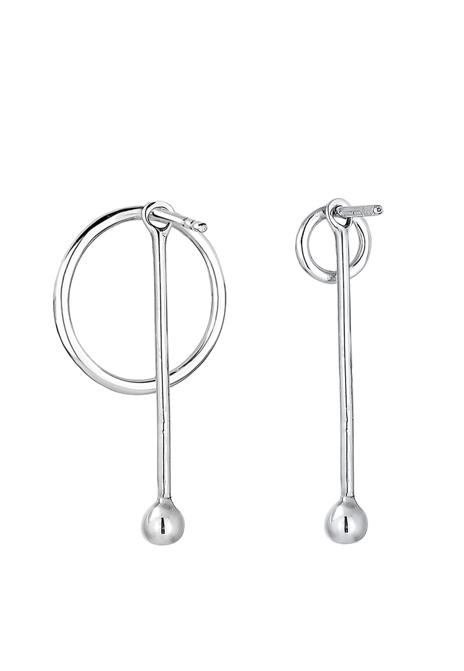 Elli Paar Ohrstecker »Geo Kreis Asymmetrisch 925 Sterling Silber«