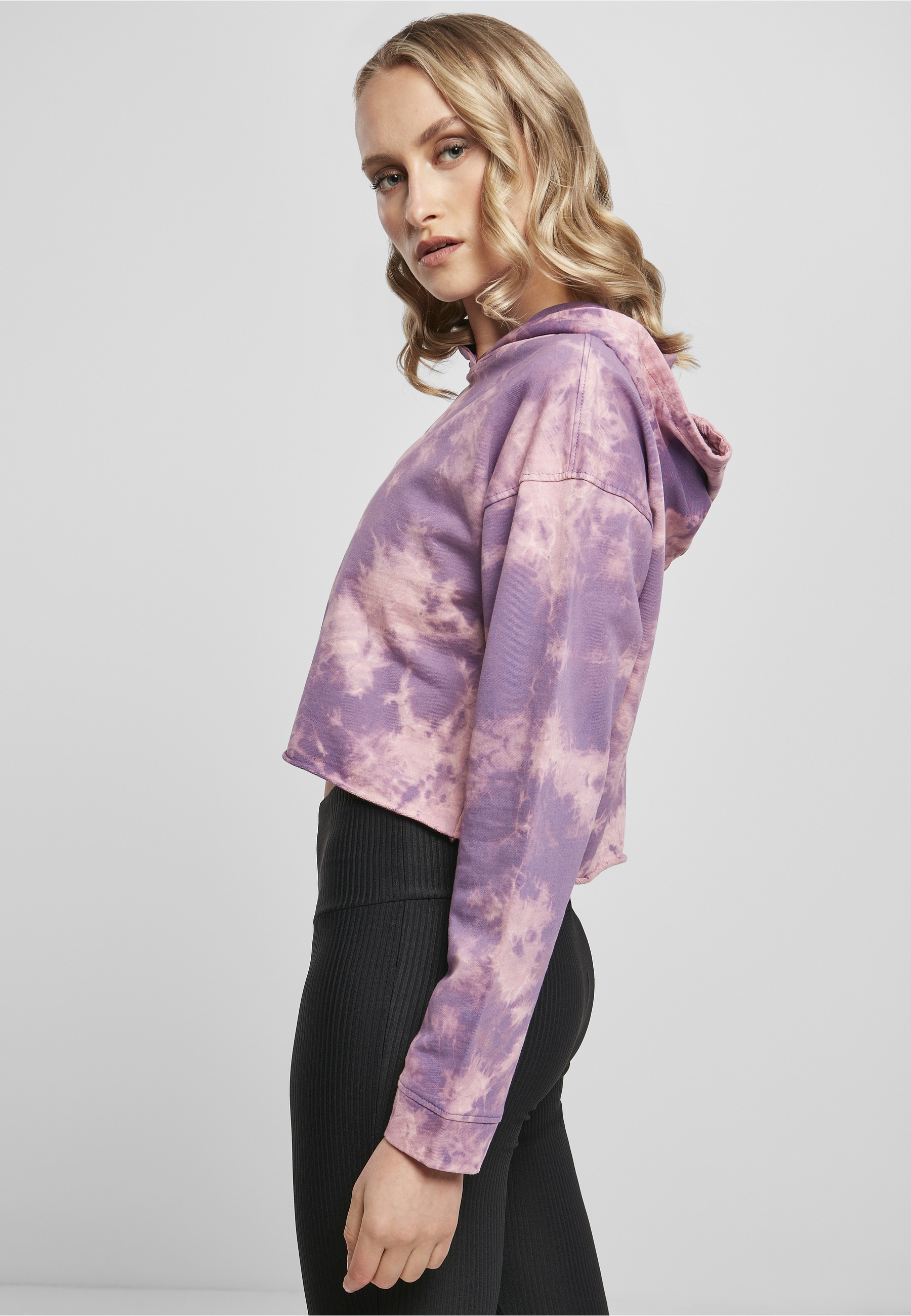 URBAN CLASSICS Kapuzenpullover »Urban Classics Damen Ladies Oversized Short Bleached Hoody« 1 Stk.