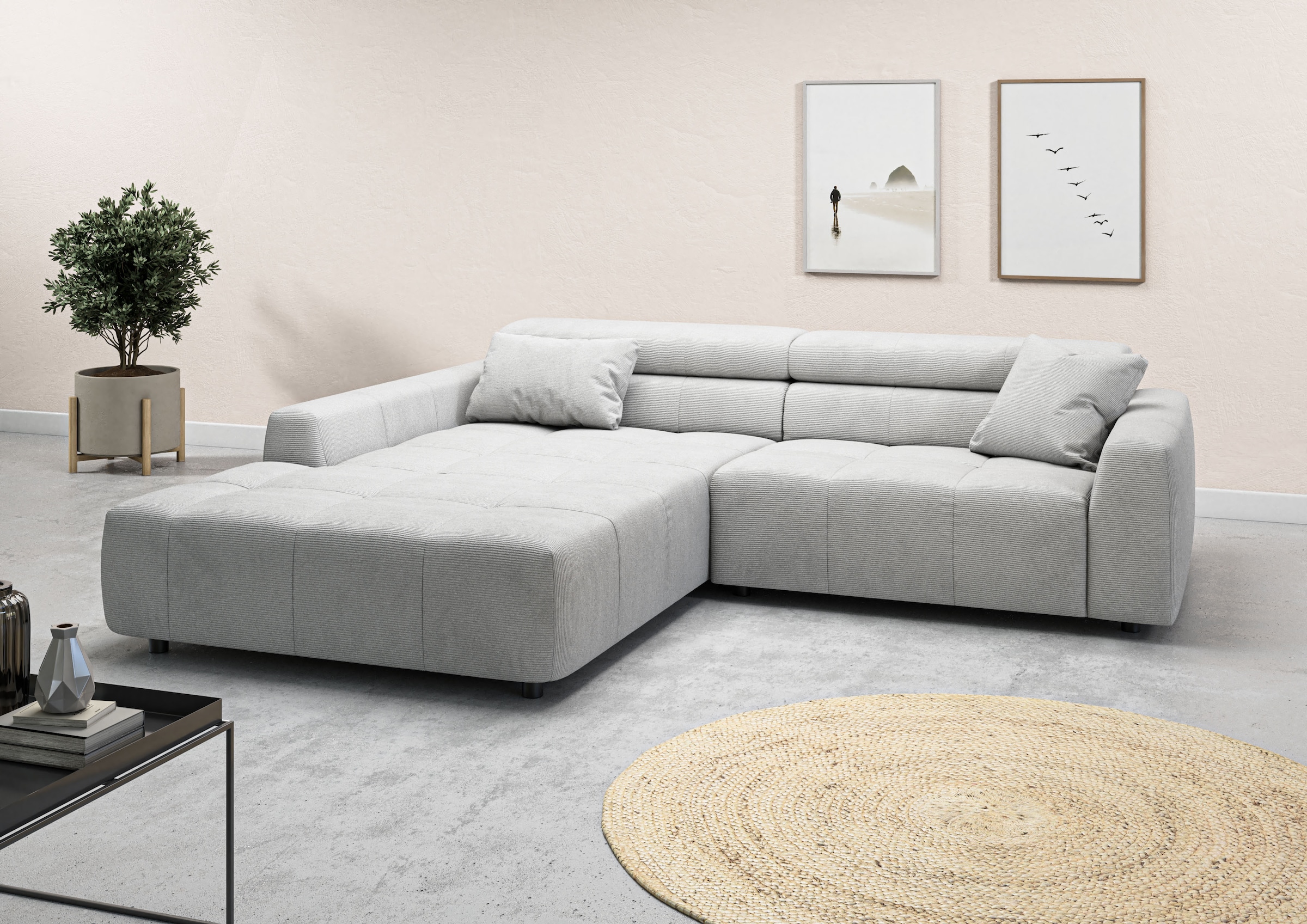 3C Candy Ecksofa "Denver auch mit Cord- und Easy care-Bezug, Kopfteilverste günstig online kaufen