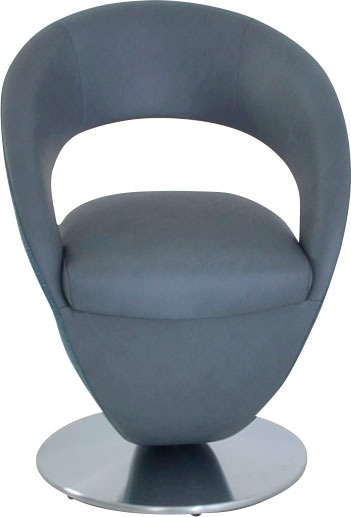 K+W Komfort & Wohnen Esszimmerstuhl "Wave, Drehstuhl" () Design-Drehstuhl, Drehteller in Metall edelstahloptik, Farbkombination