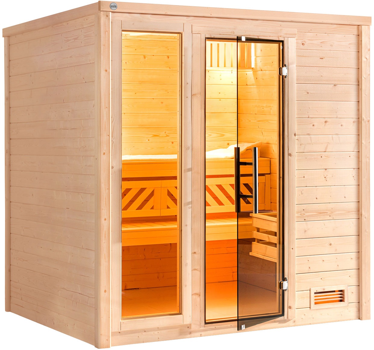 weka Sauna "Massivholzsauna BERGEN 1.8", Blockbohlen, naturbelassenes Fichtenholz