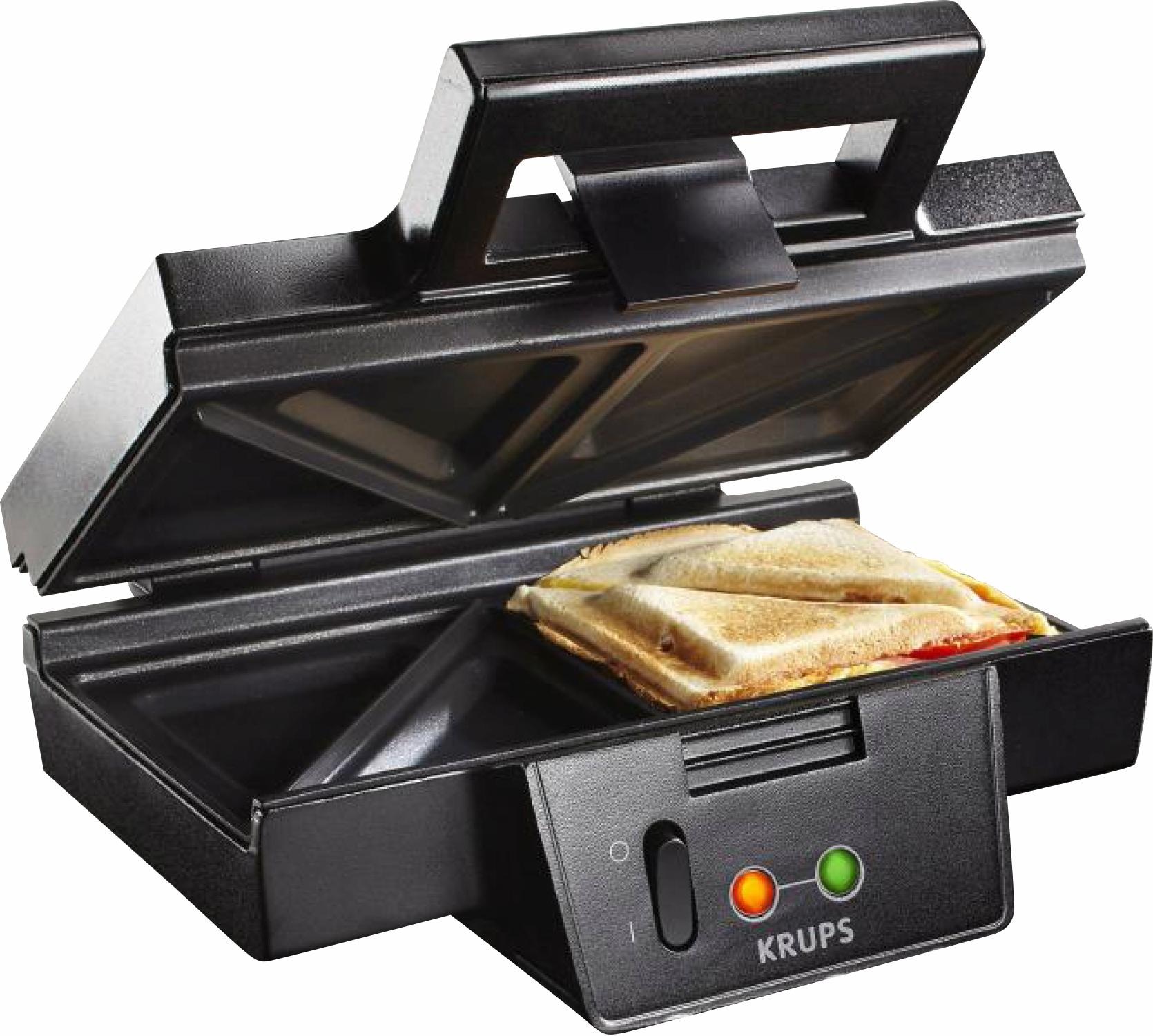 Krups Sandwichmaker "FDK451", 850 W, antihaftbeschichtete Platten, Aufheiz- und Temperaturkontrollleuchte