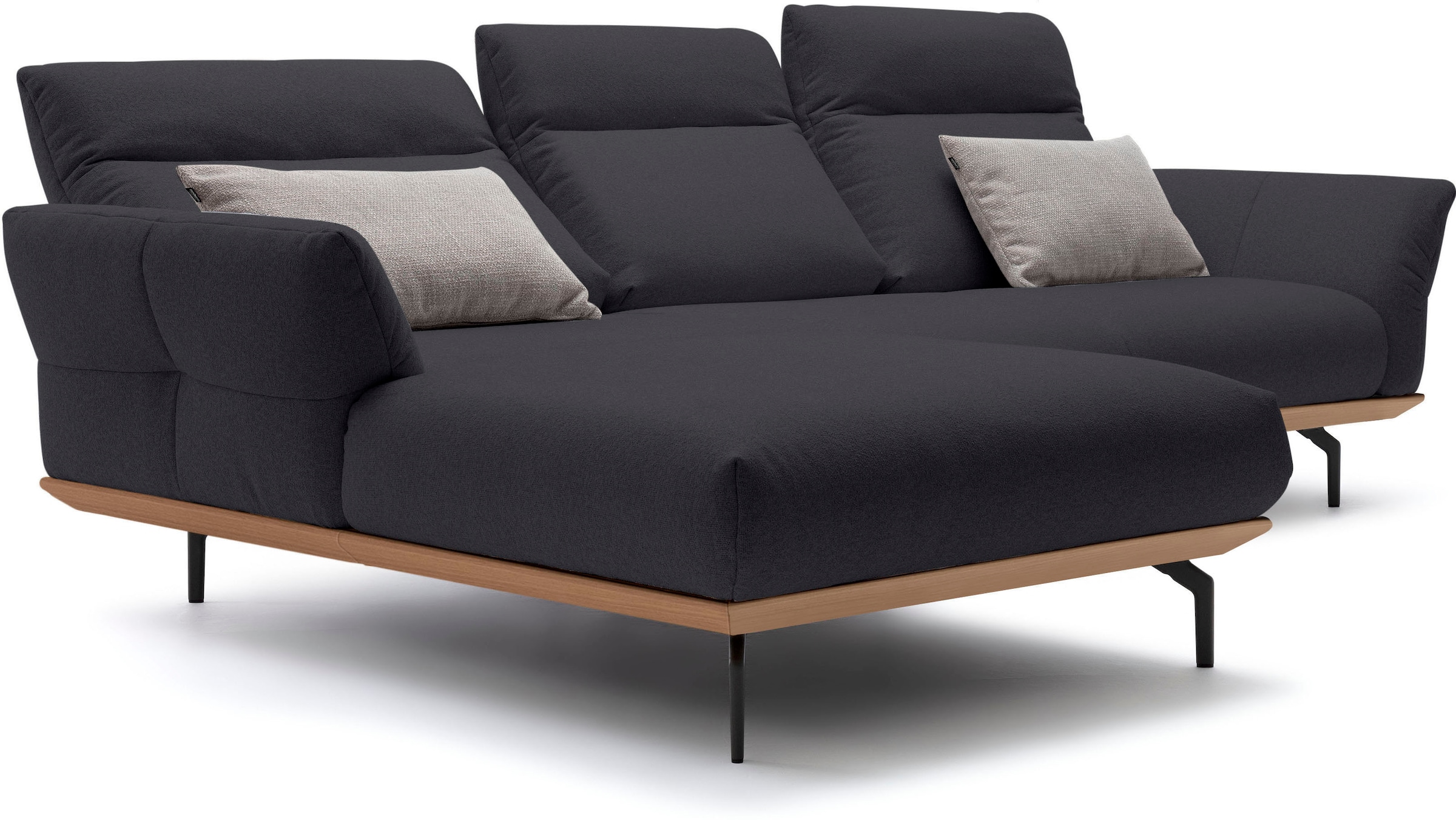 Creation BY ROLF BENZ Ecksofa »CR.460«, Sockel in Eiche, Alugussfüße in umbragrau, Breite 298 cm