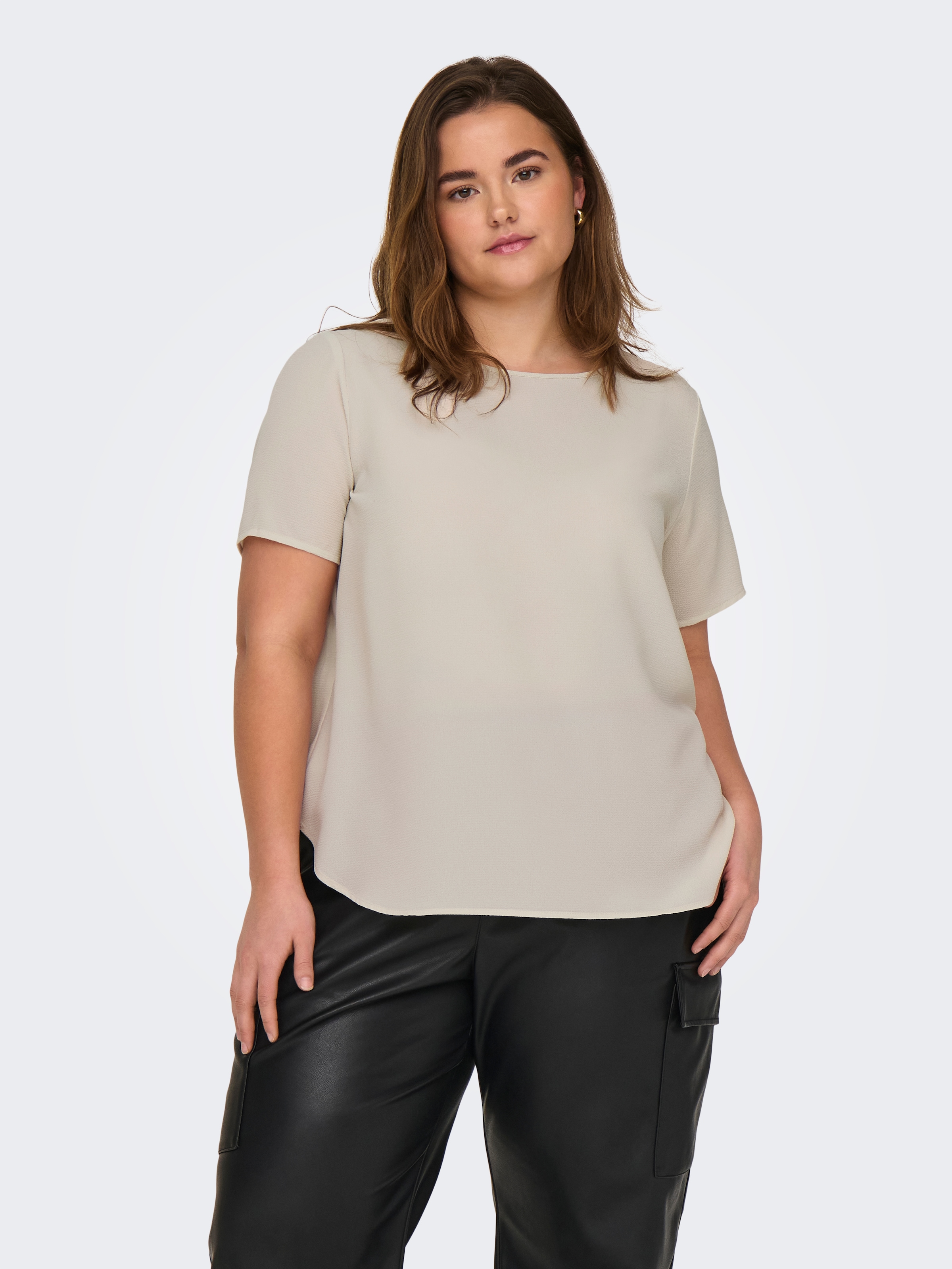 ONLY CARMAKOMA "CARVICA SS TOP WVN NOOS" Materialmix, regular fit günstig online kaufen
