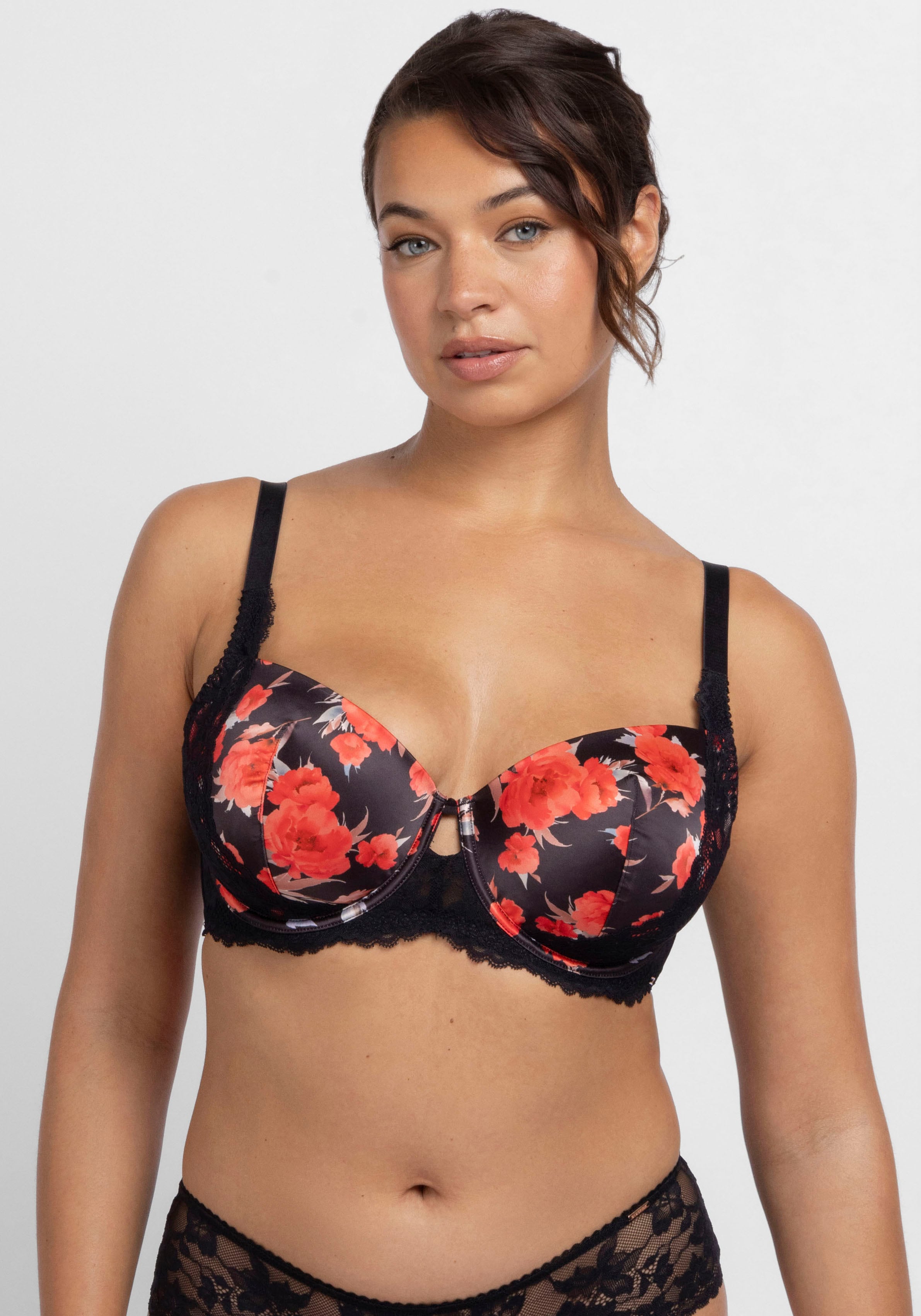 Dorina Bügel-BH "Anahi Floral" mit Blumen-Design, Spitzendetails, Satin, Mesh