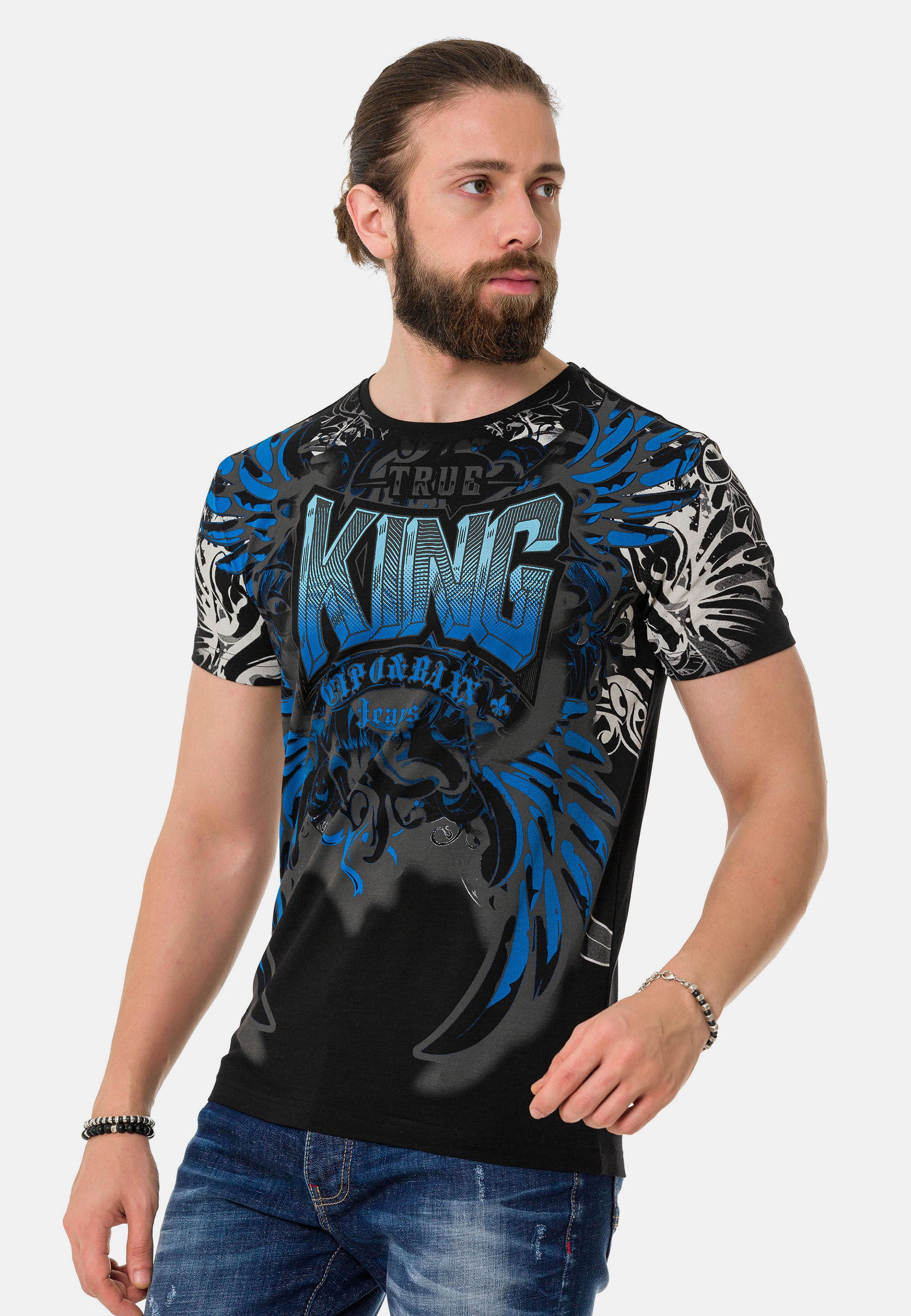 Cipo & Baxx T-Shirt »T-Shirt«, mit hochwertigem Frontmotiv