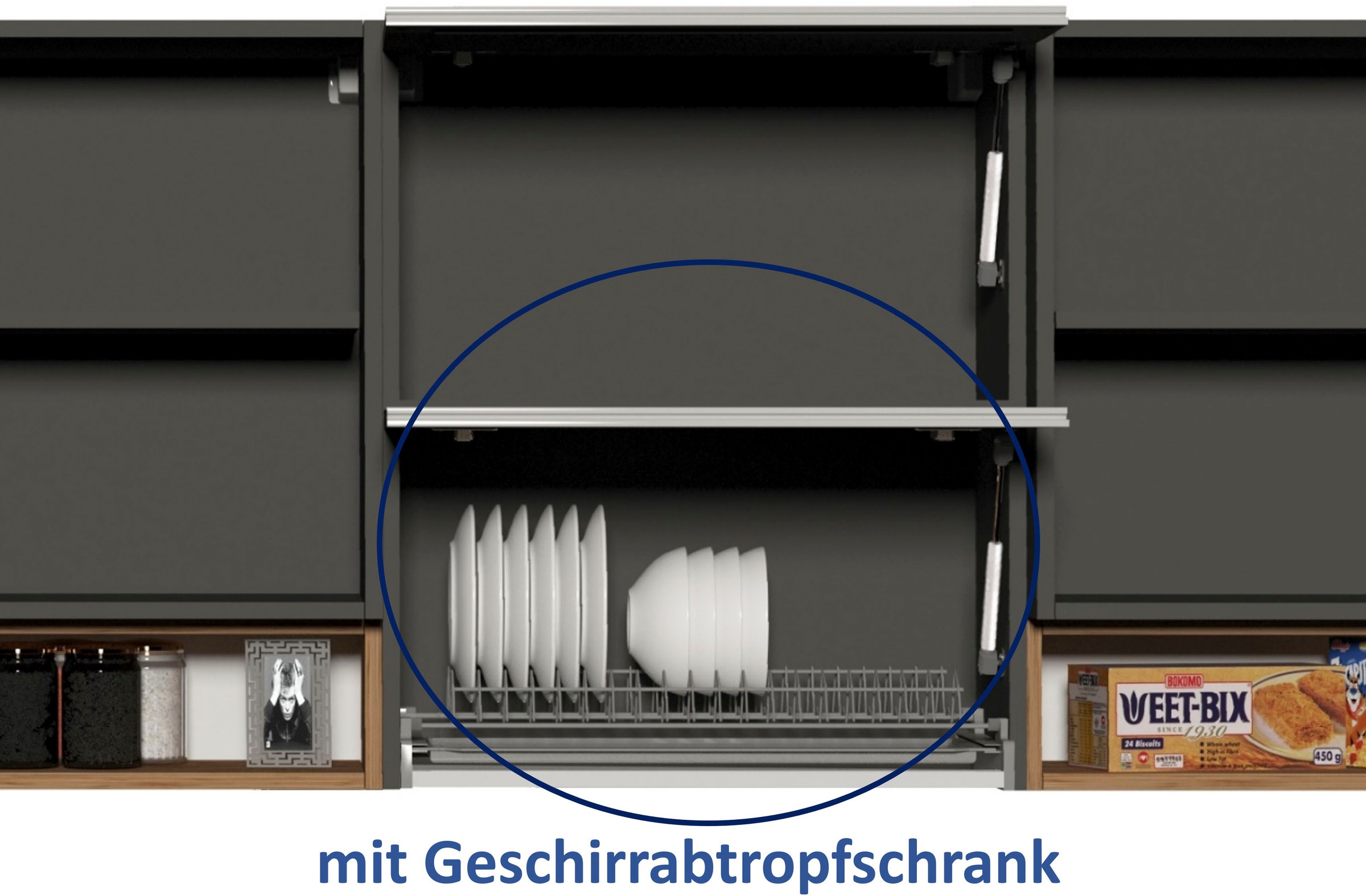 KOCHSTATION Küchenzeile »KS-Sole«, Breite 256 cm, mit Geschirr-Abtropfschrank, ohne E-Geräte