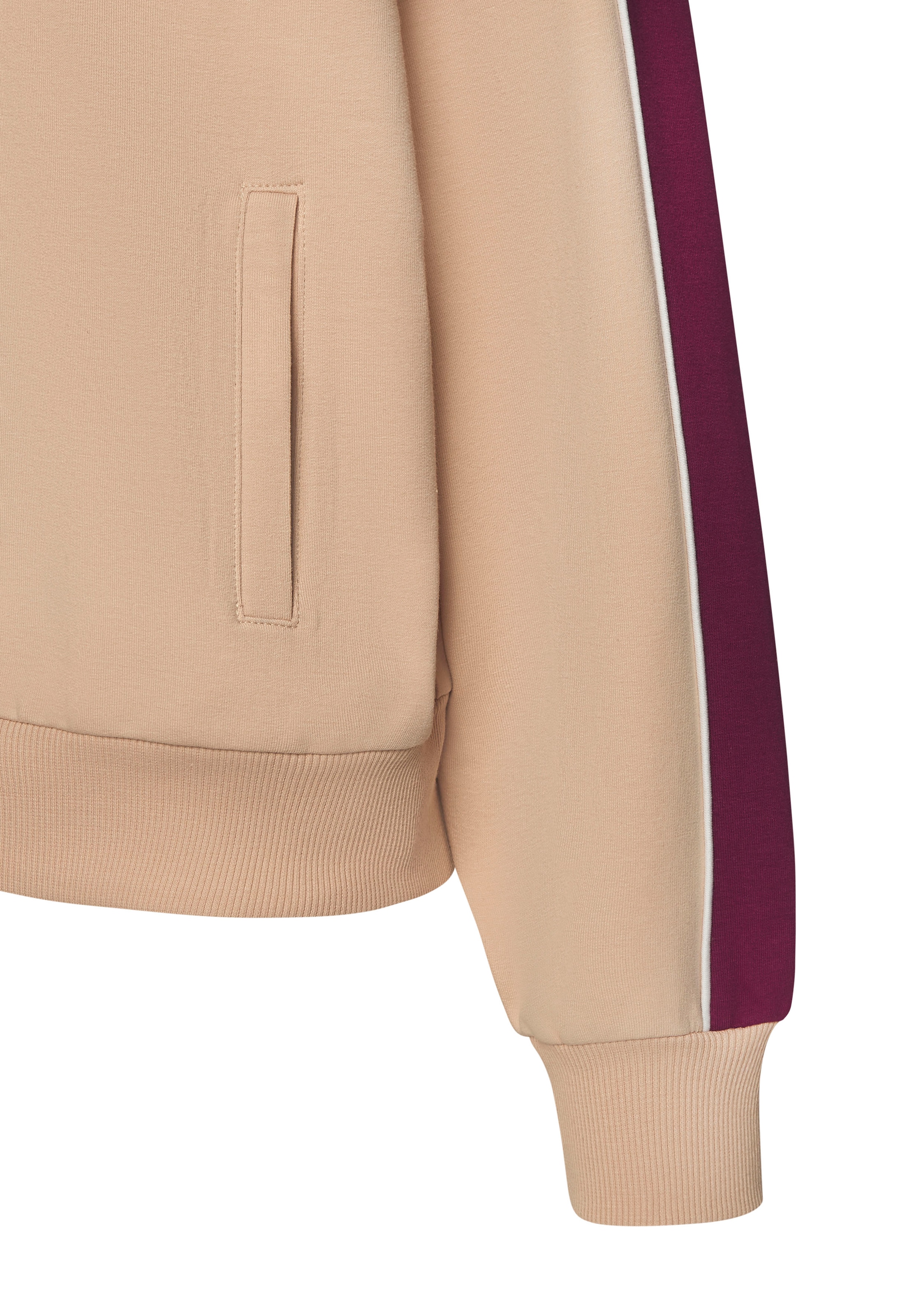s.Oliver Sweatjacke, mit Reißverschluss und Kontrast Einsätzen, Loungewear