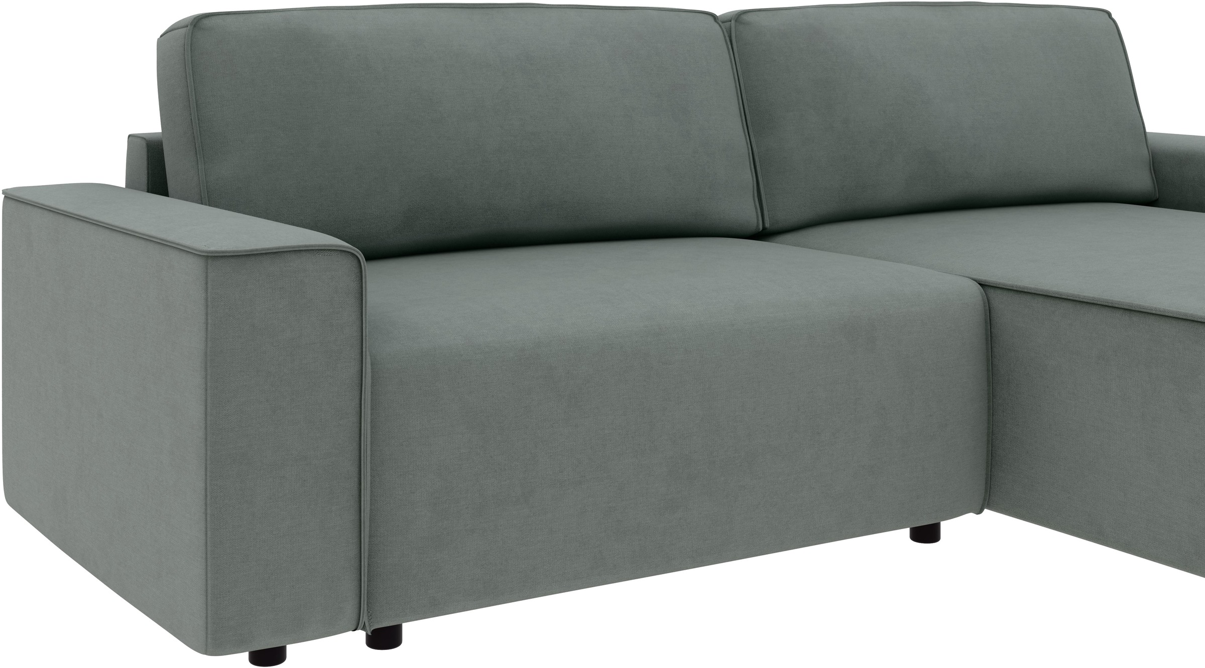 INOSIGN Ecksofa »Chance, Recamiere beidseitig montierbar, Schlaffunktion, Breite 265 cm«, in Struktur fein LINO, mit Schlaffunktion und Bettkasten