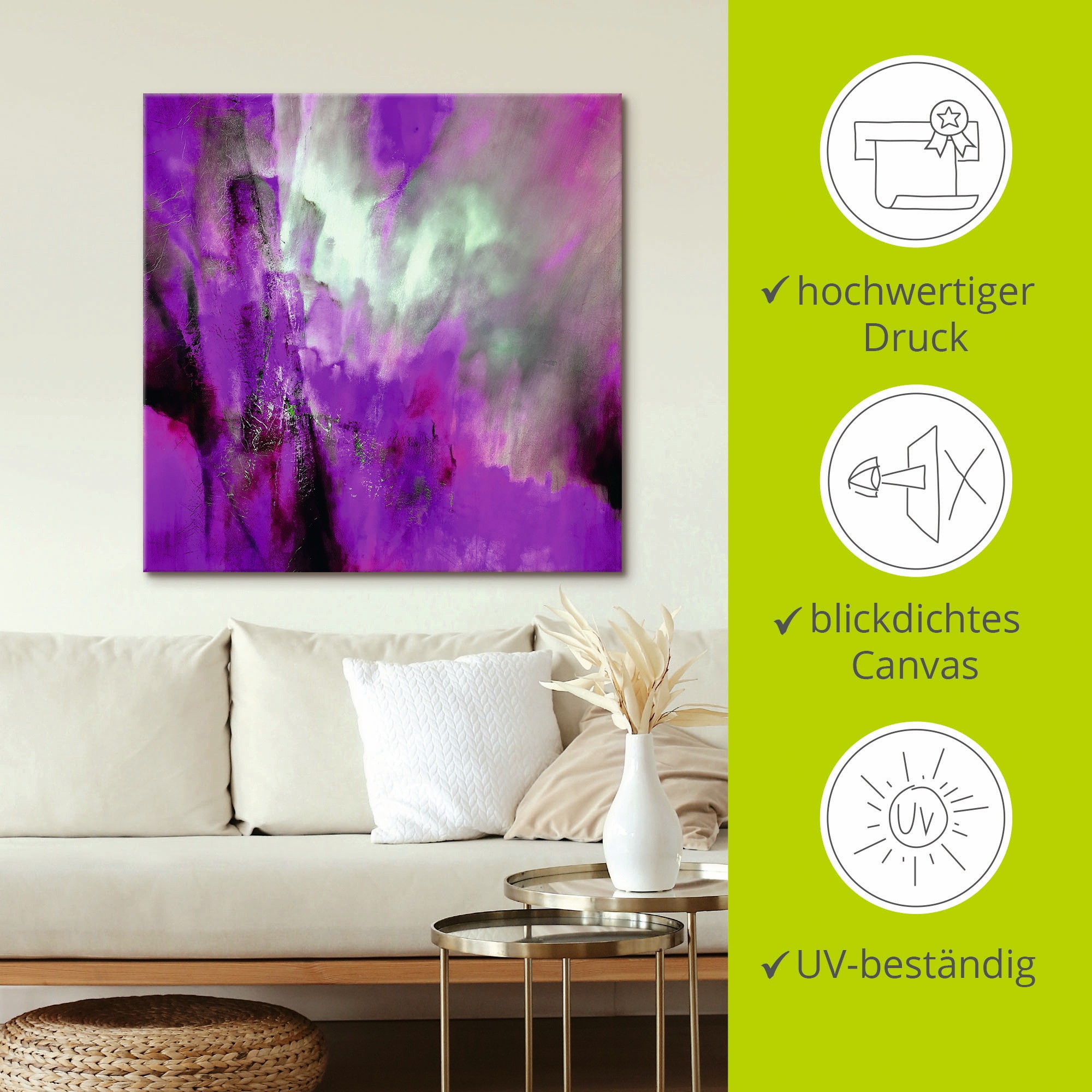 Artland Wandbild »Rosa Licht«, Gegenstandslos, (1 St.), als Alubild, Outdoorbild, Leinwandbild, Poster in verschied. Größen