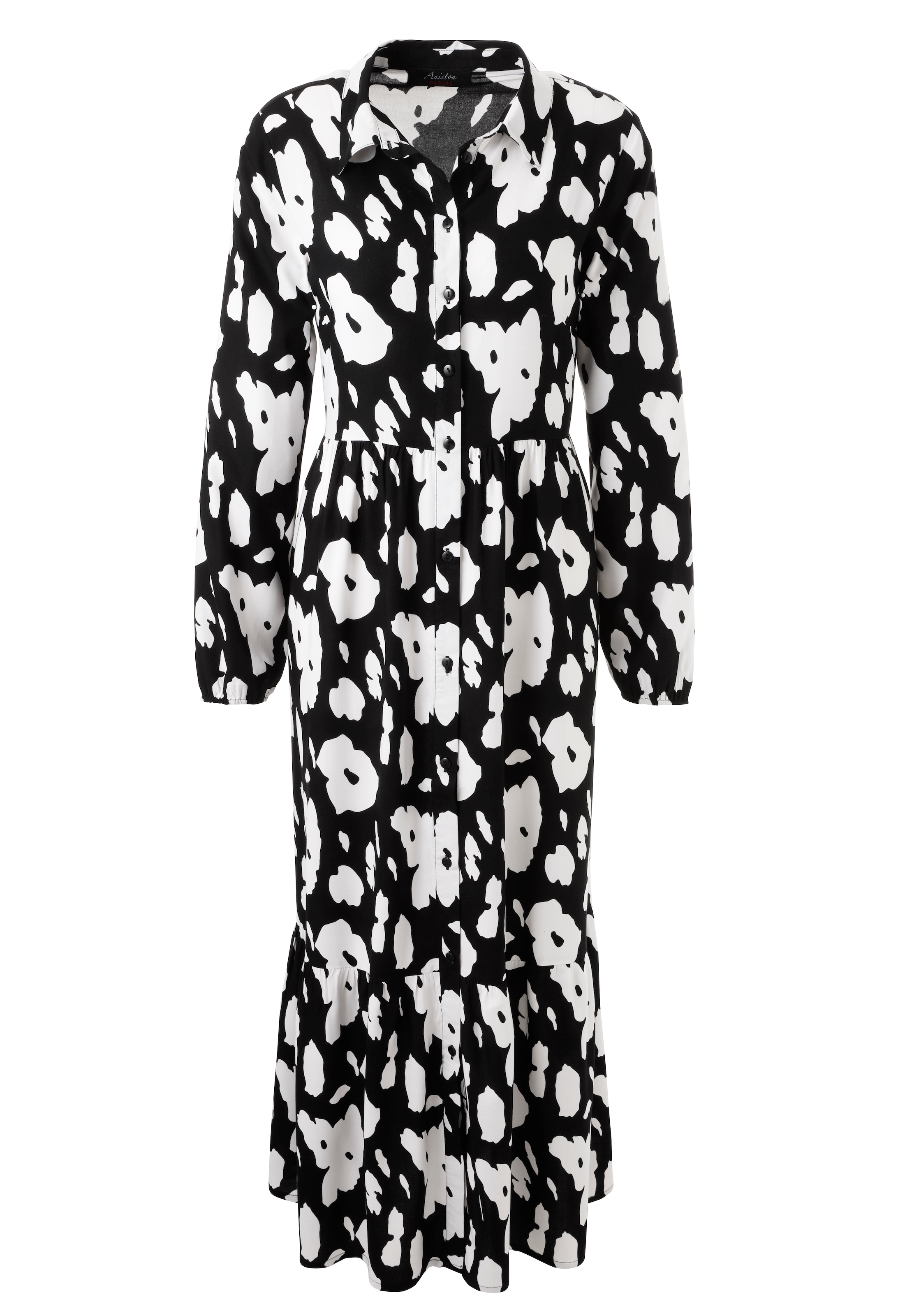 Aniston CASUAL Maxikleid, mit kontrastfarbigen Blumendruck - NEUE KOLLEKTION