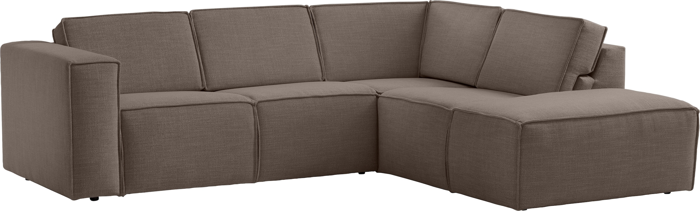 TRENDMANUFAKTUR Ecksofa »Dice, aktuelles Design, L-Form, mit komfortabler«, Sitztiefenverstellung und Kaltschaumpolsterung toller Sitzkomfort