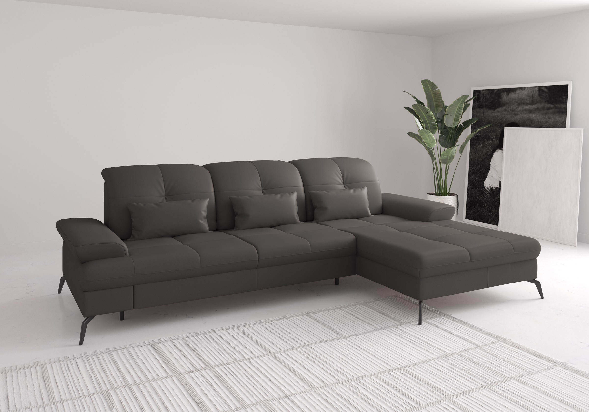 sit&more Ecksofa "Amica, L-Form, inkl. Sitztiefenverstellung & Armteilverstellung" wahlweise mit Schlaffunktion, Bettkasten und Kopfteilverstellung