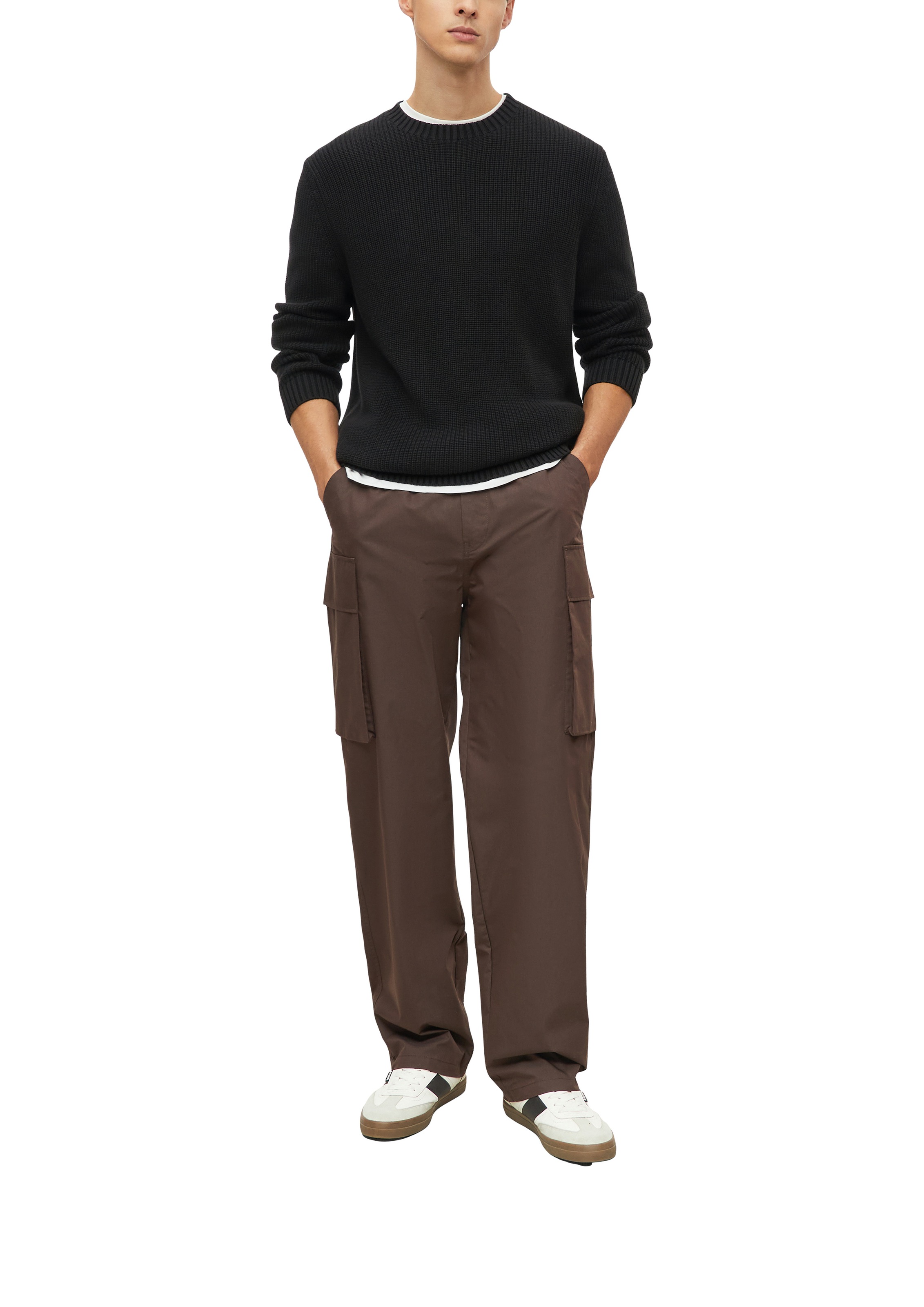 s.Oliver Strickpullover Langarmpullover mit Rundhals / Baumwolle