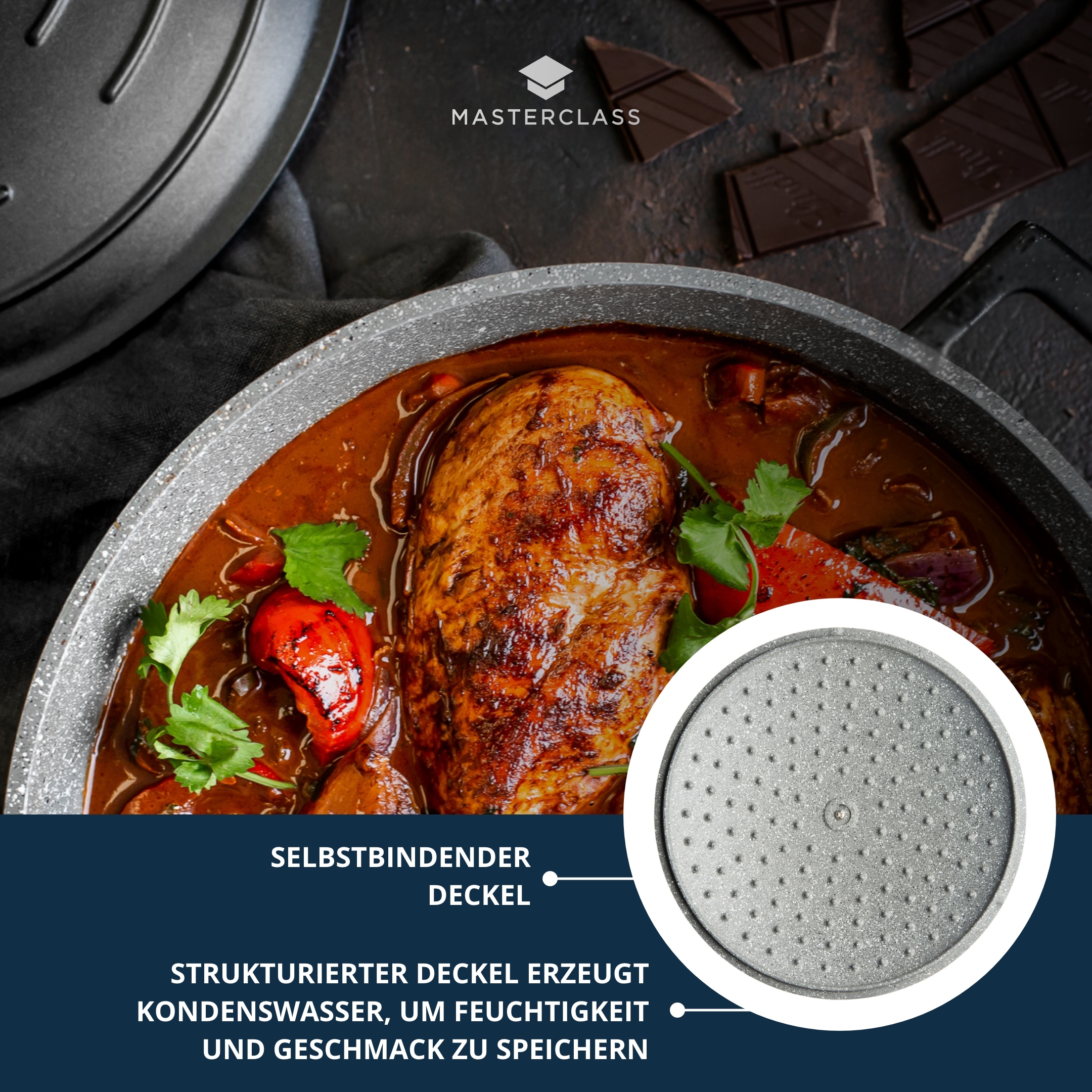 Master Class Kasserolle »MasterClass«, Aluminiumguss, flach, 2,5 L, ultraleicht, kratzfeste Antihaftbeschichtung,Induktion