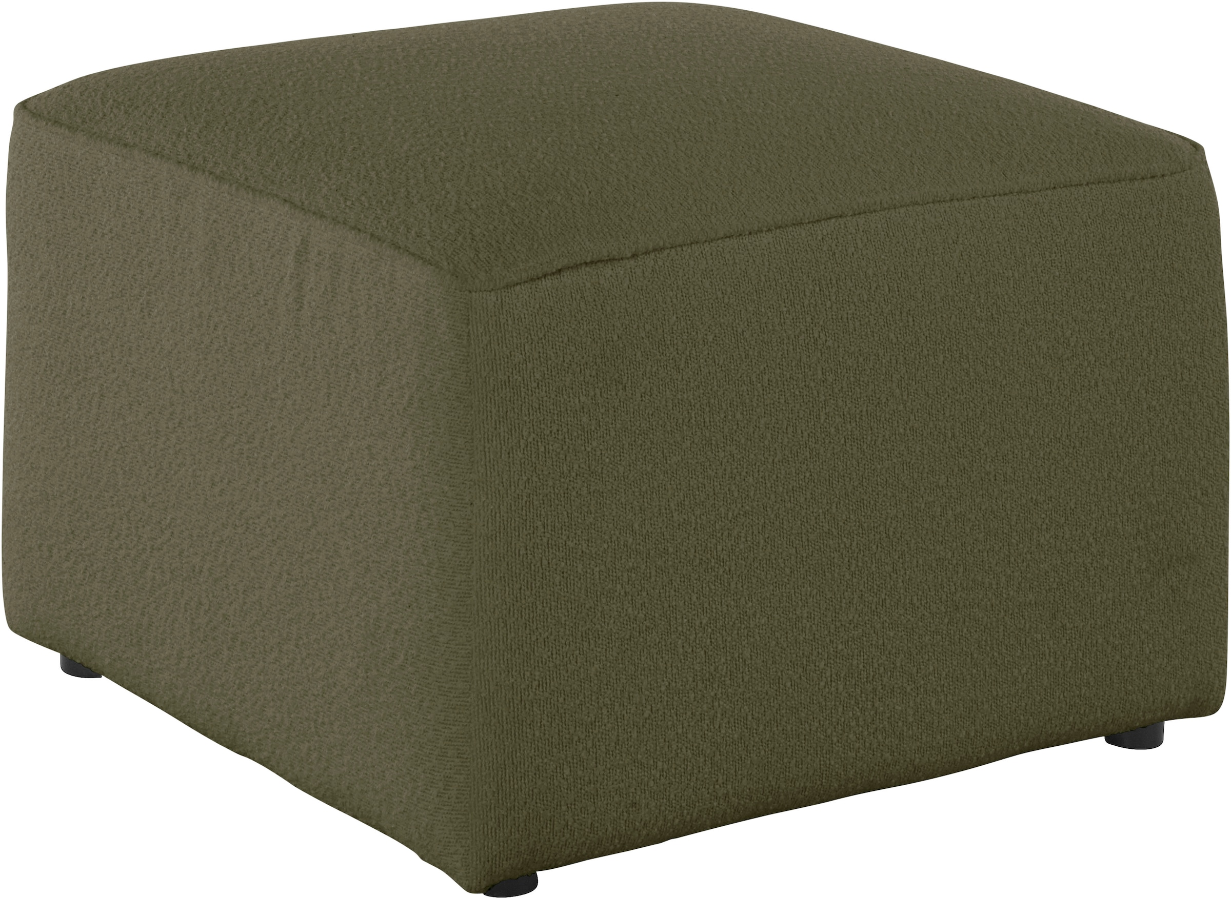 Hocker HOME AFFAIRE "Sundstrup", grün (oliv), B:70cm H:47cm T:70cm, 93% Polyester, 6% Acryl, 1% Baumwolle, Hocker, Hocker, Modulserie, individuelle Zusammenstellung