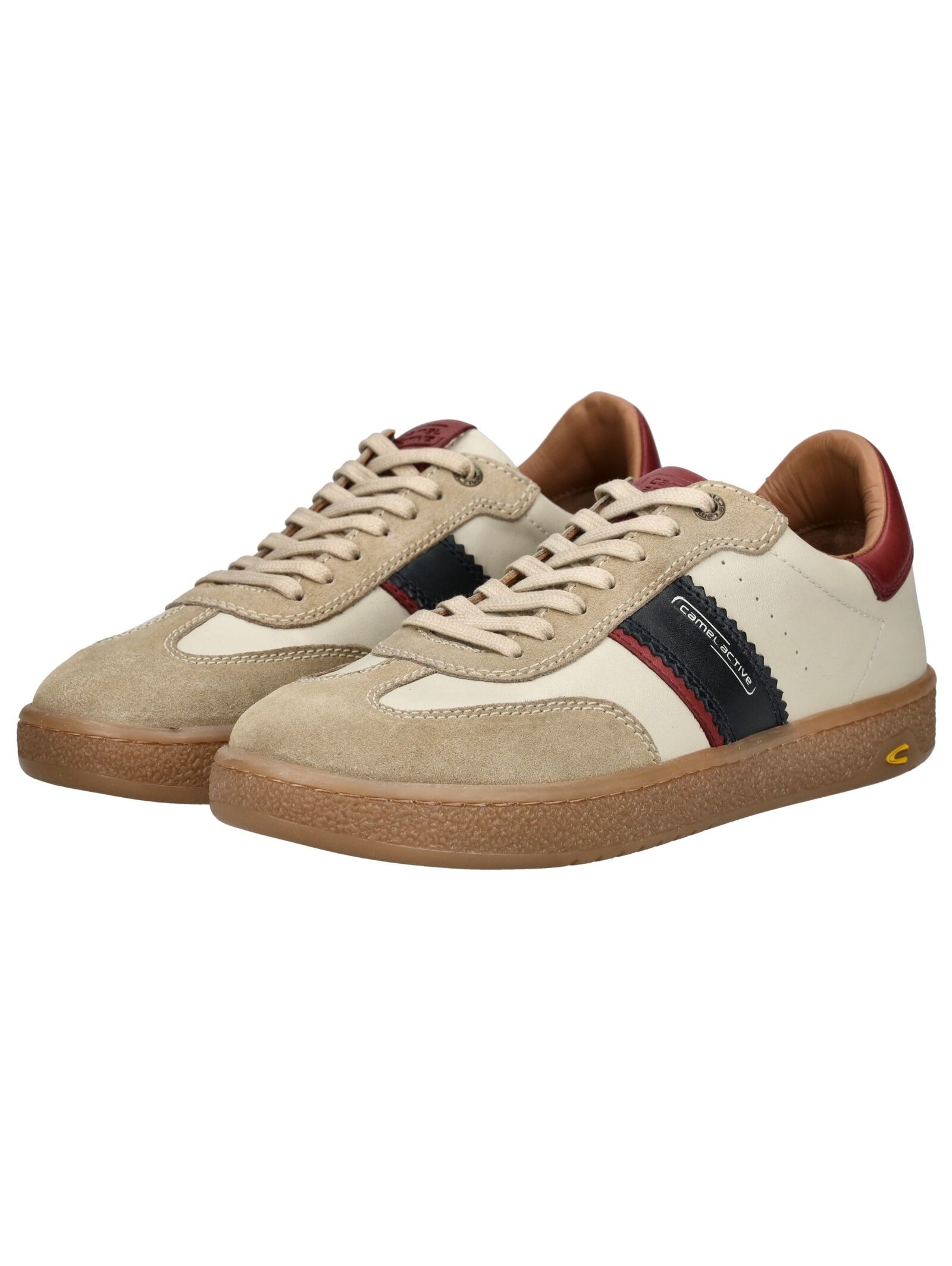 Sneaker CAMEL ACTIVE "camel active Sneaker Leder", Herren, Gr. 43, blau (beige, blau), Leder, Schuhe Sneaker 6