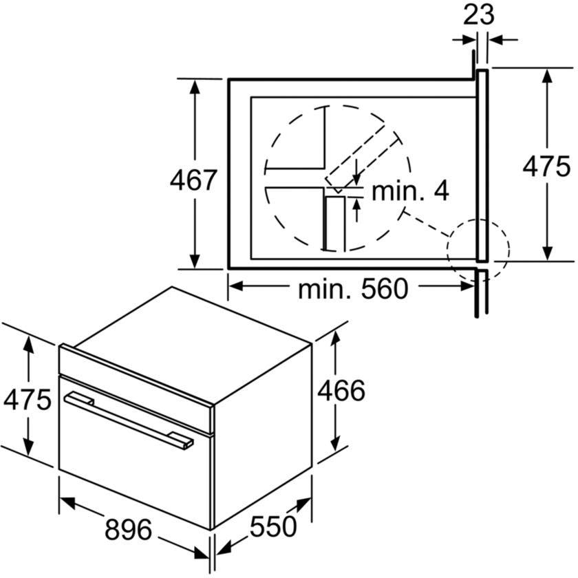 SIEMENS Einbaubackofen »VB558C0S0«, iQ500, VB558C0S0, mit 1-fach-Teleskopauszug