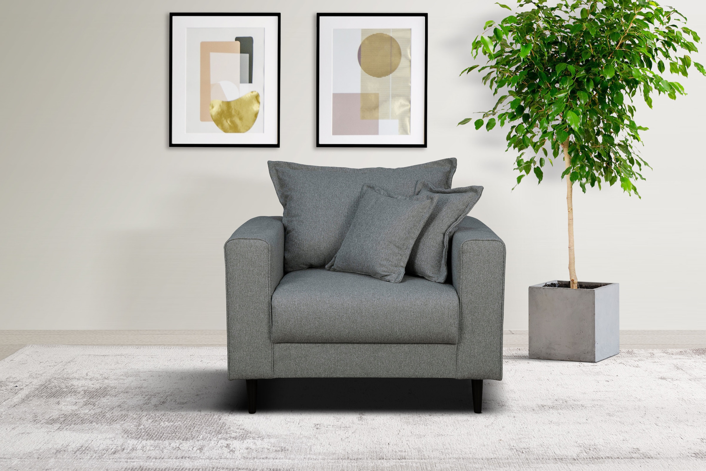 Home affaire Sessel "VEYRAS Loungesessel, Maße B/T/H: 95/84/76 cm", mit Wel günstig online kaufen