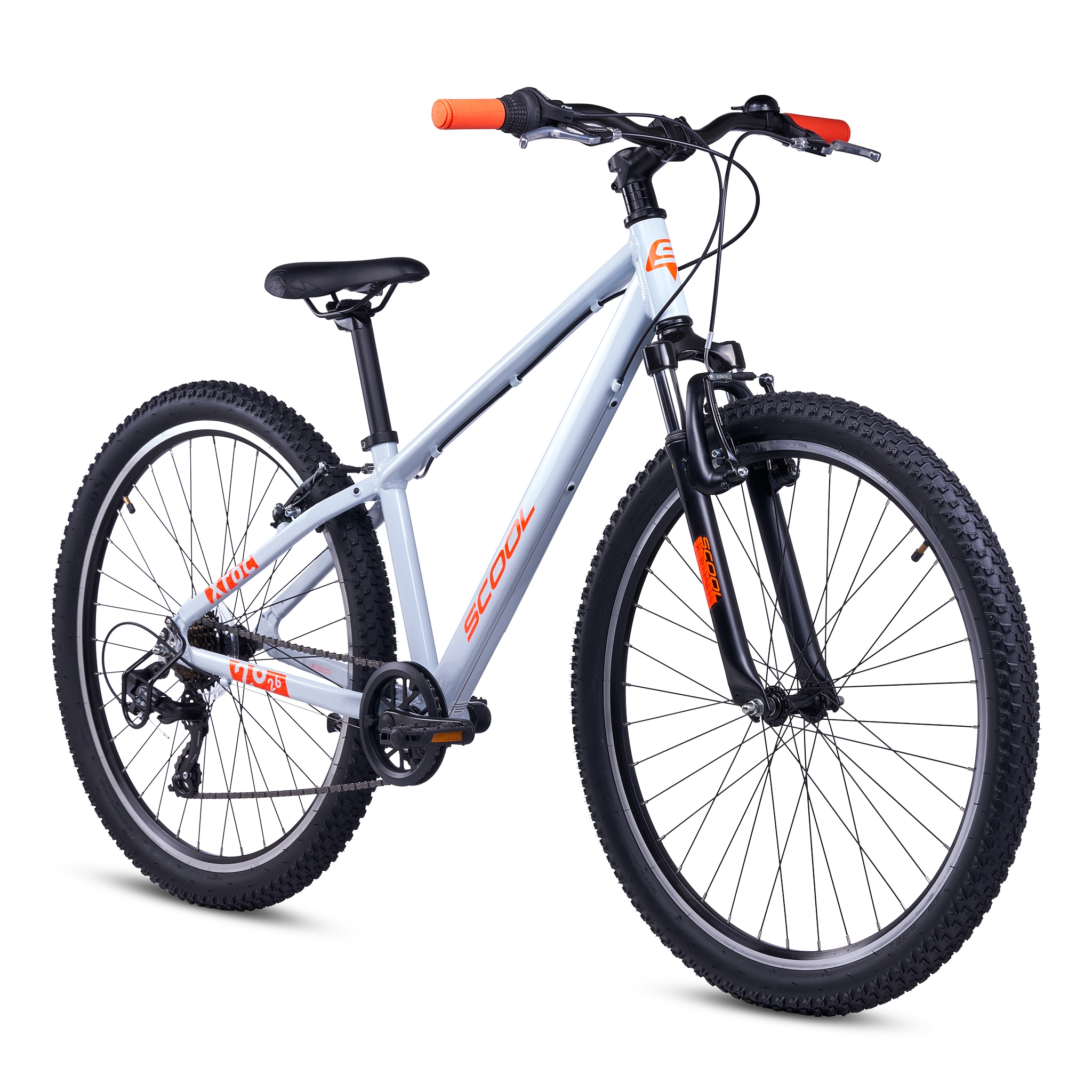S’COOL Jugendfahrrad »S'COOL Xroc Pro 26-K7 Sky Grey/Neon Orange« 7 Gang Shimano Kettenschaltung